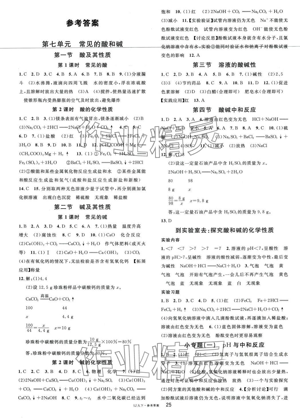 2024年名校課堂九年級化學(xué)下冊魯教版 第1頁