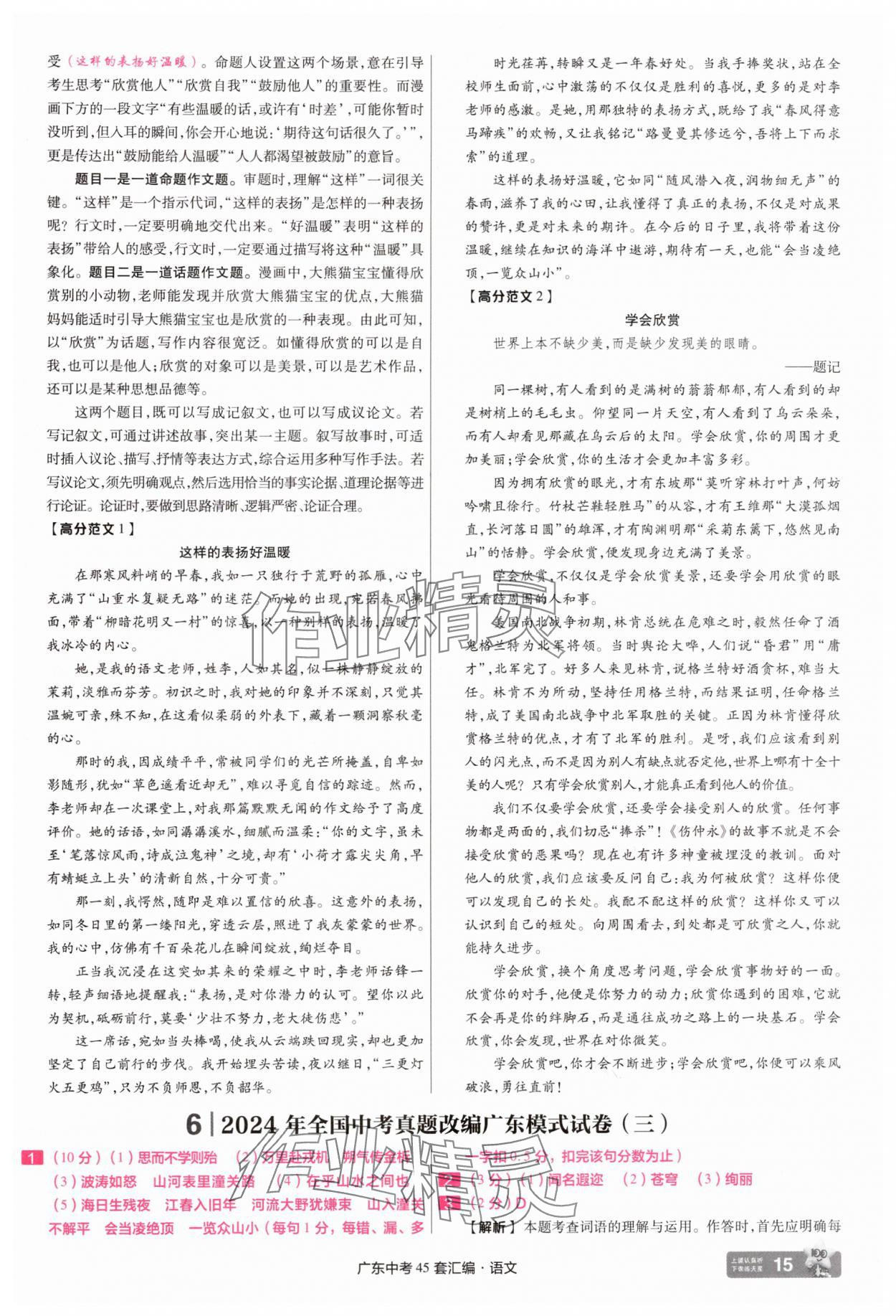 2025年金考卷45套匯編語(yǔ)文廣東專版 第15頁(yè)