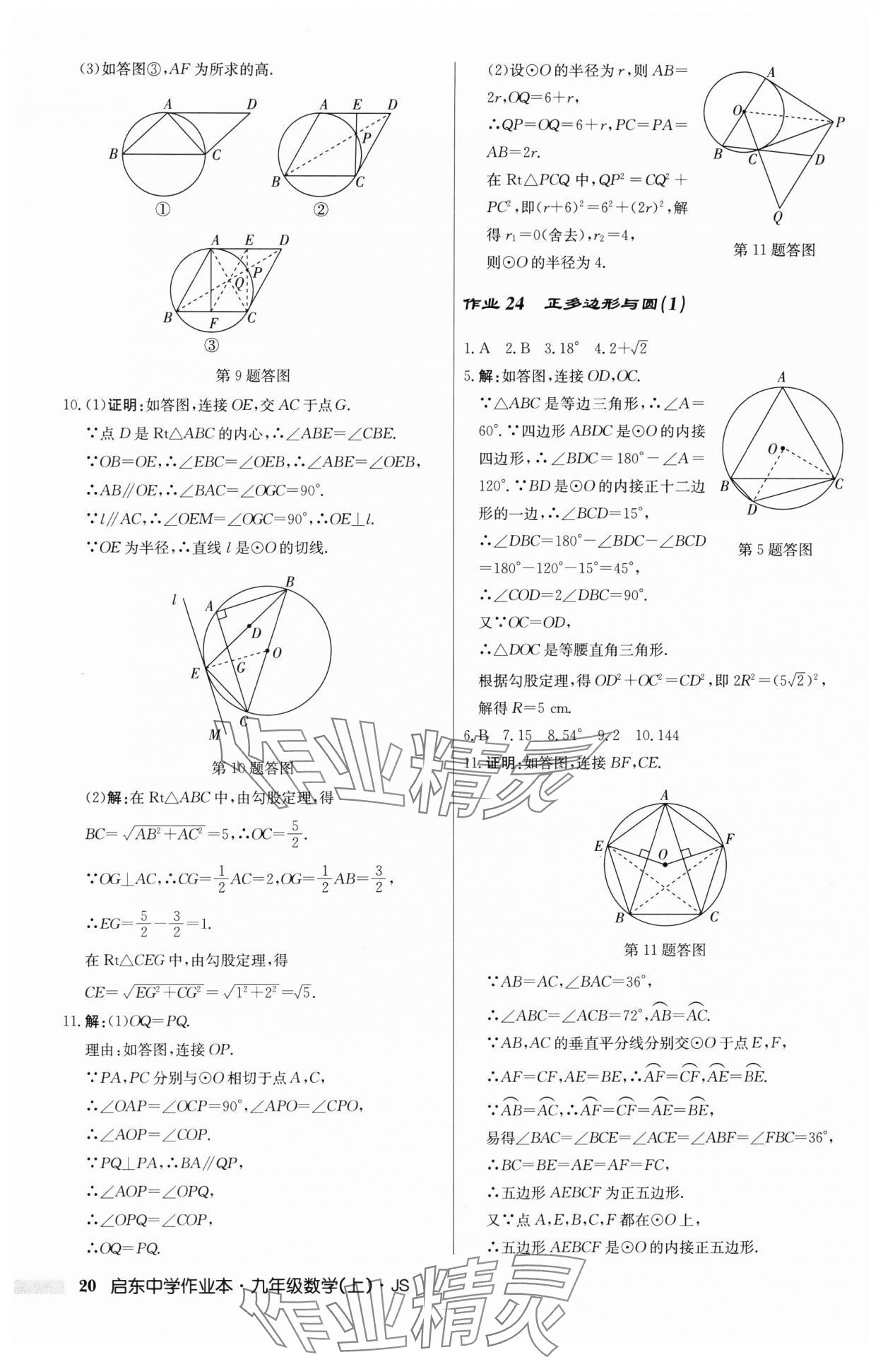2025年啟東中學作業(yè)本九年級數(shù)學上冊蘇科版 第20頁