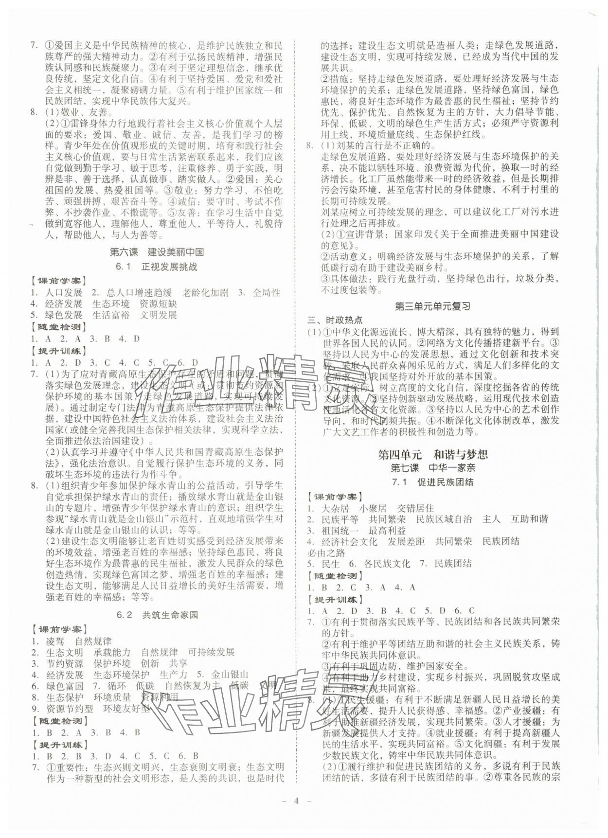 2024年金牌導(dǎo)學(xué)案九年級道德與法治全一冊人教版 第4頁