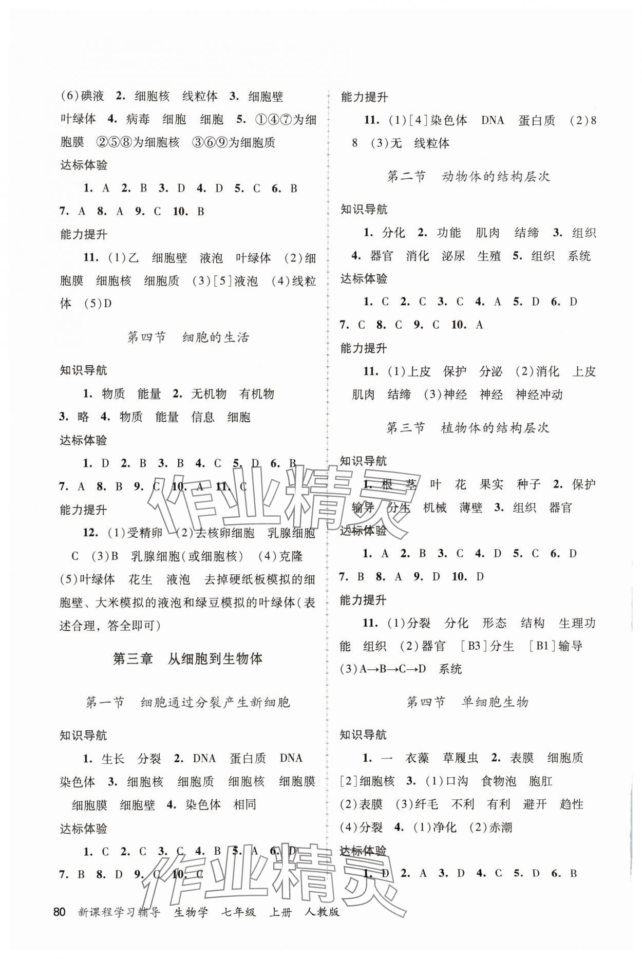 2024年新課程學(xué)習(xí)輔導(dǎo)七年級(jí)生物上冊(cè)人教版中山專版 第2頁(yè)