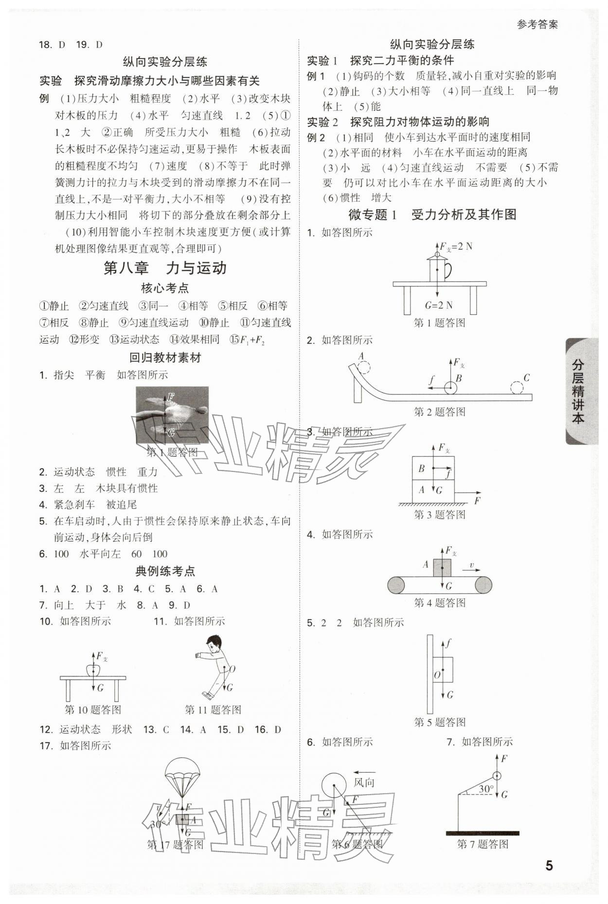 2026年萬唯中考試題研究九年級(jí)物理蘇科版江蘇專版&nbsp;參考答案第5頁