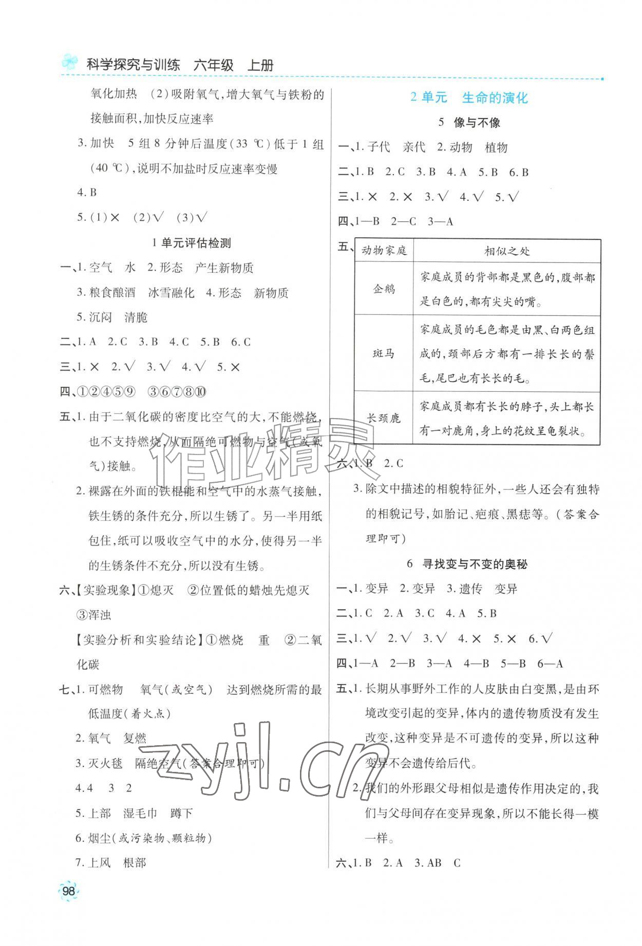 2026年科学探究与训练六年级上册苏教版&nbsp;第2页