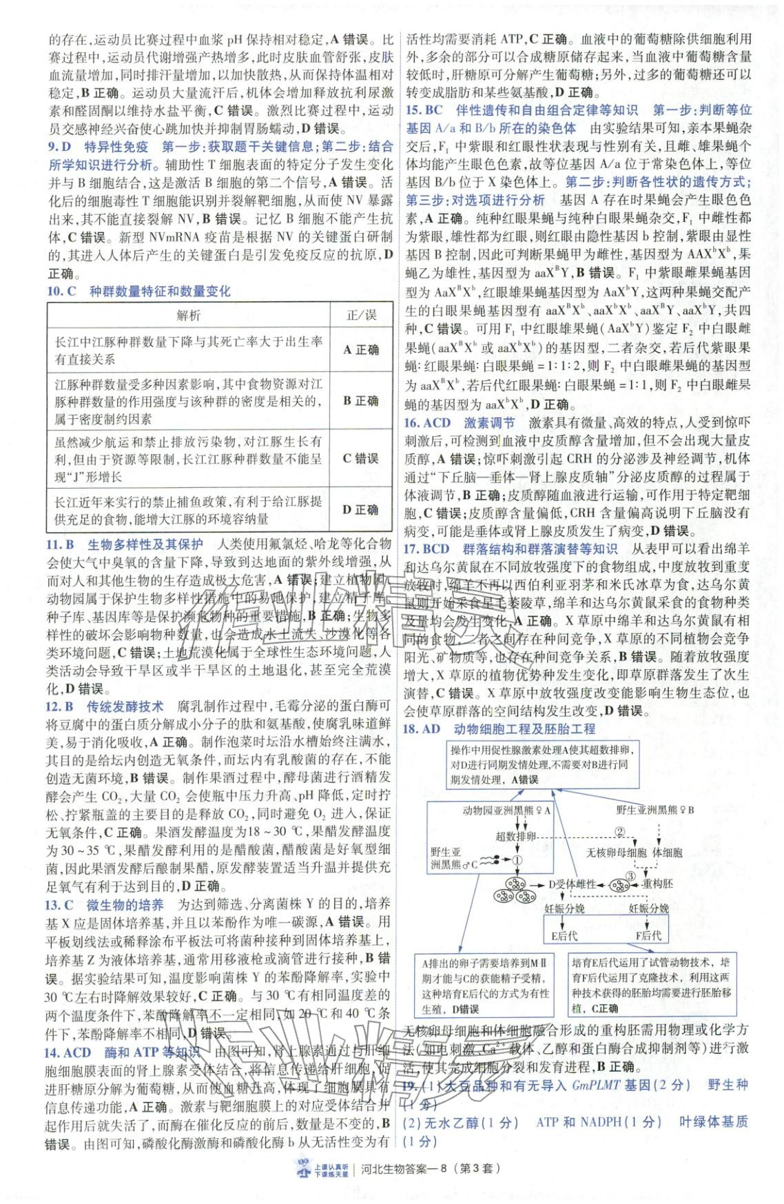 2026年金考卷优秀模拟试卷汇编45套高中生物河北专版 第8页