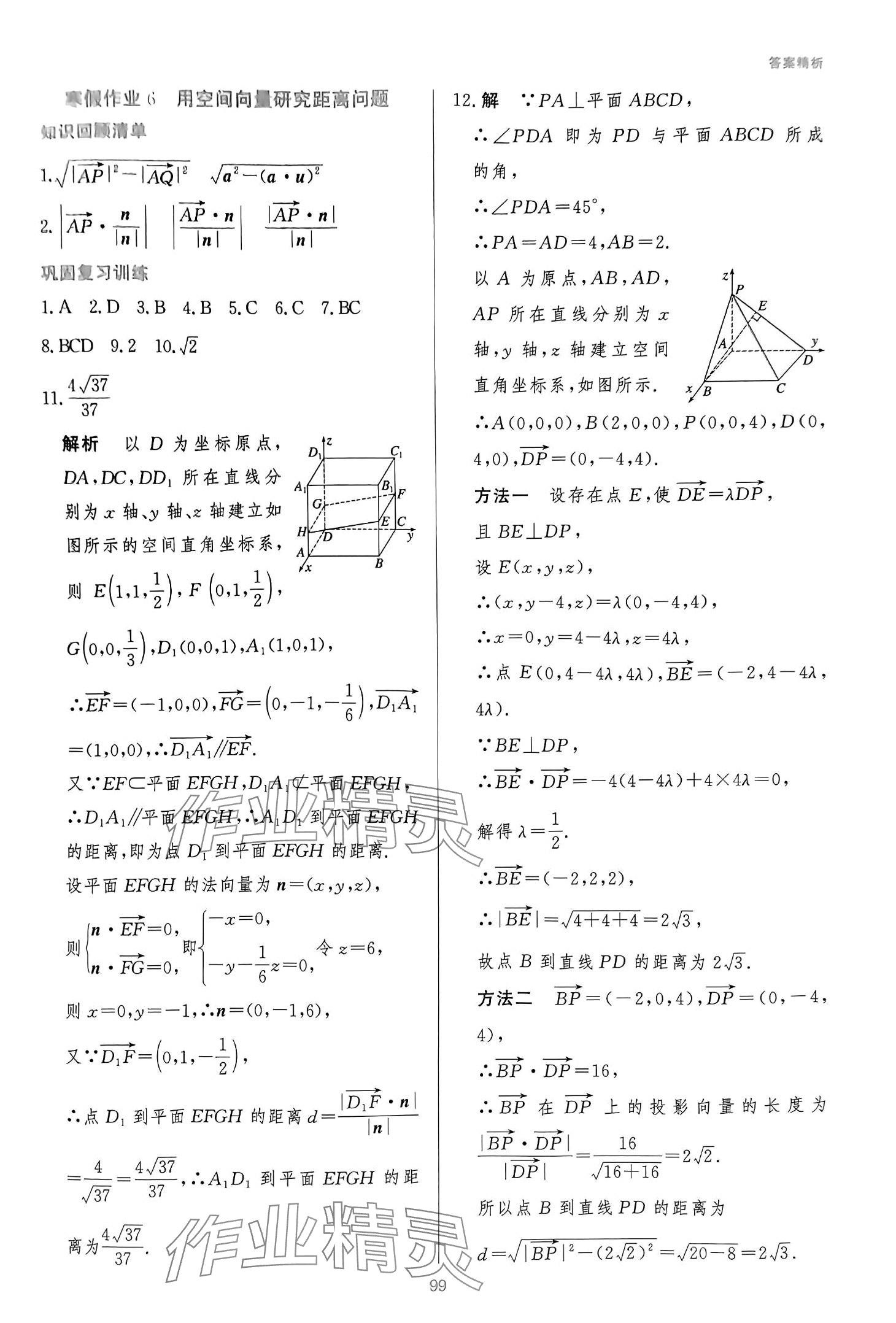 2024年寒假作业吉林教育出版社高二数学人教版 第7页