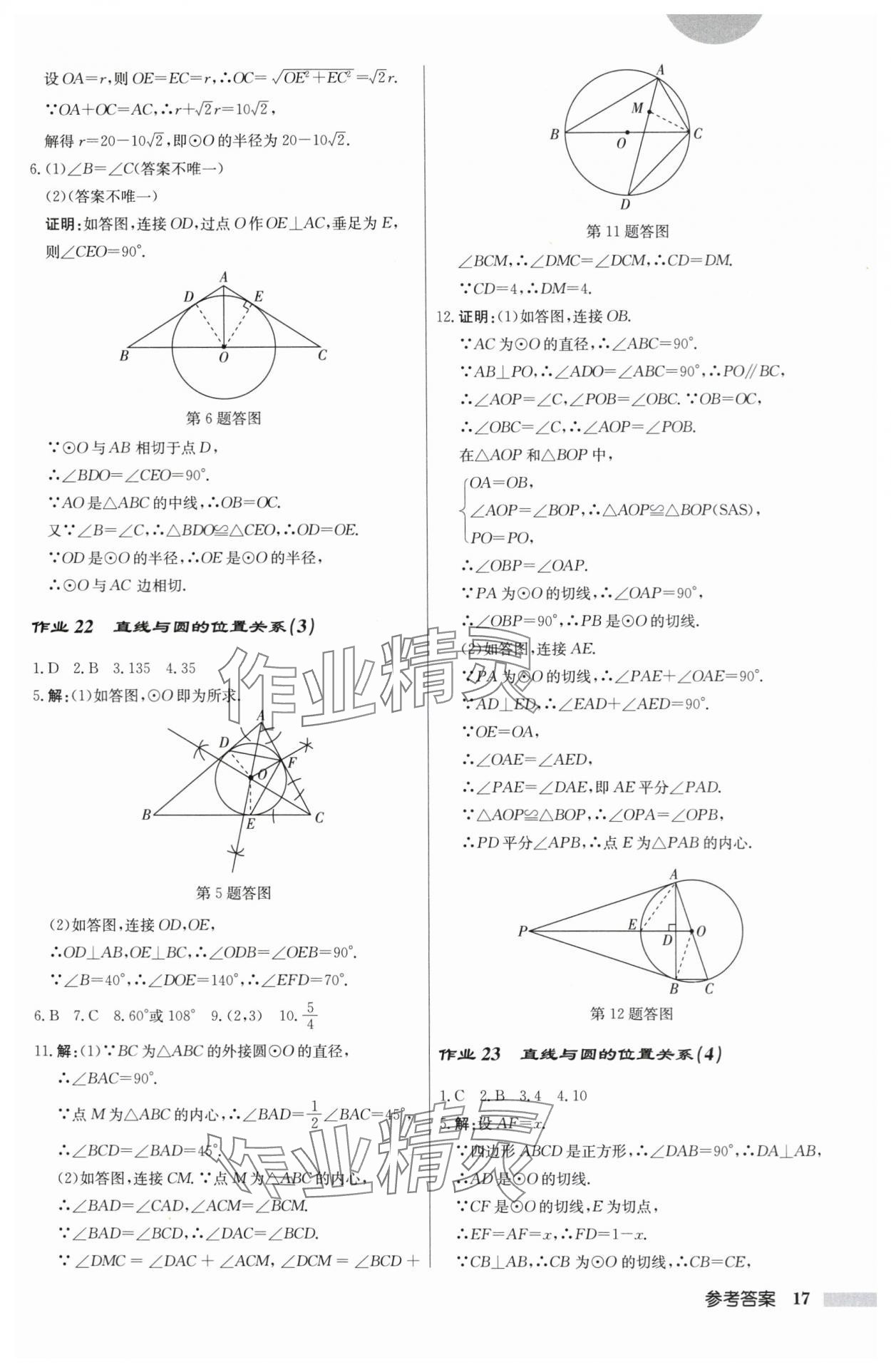 2025年啟東中學作業本九年級數學上冊蘇科版揚州專版 第17頁