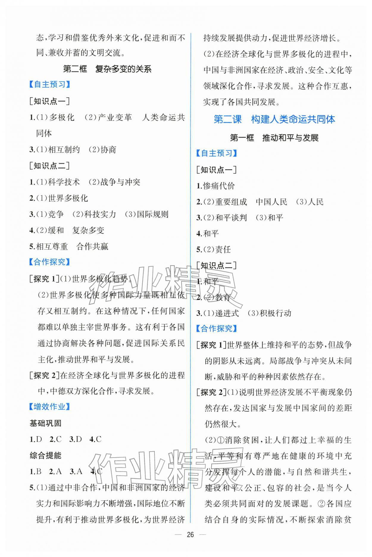 2026年人教金学典同步解析与测评九年级道德与法治下册人教版云南专版&nbsp;第2页