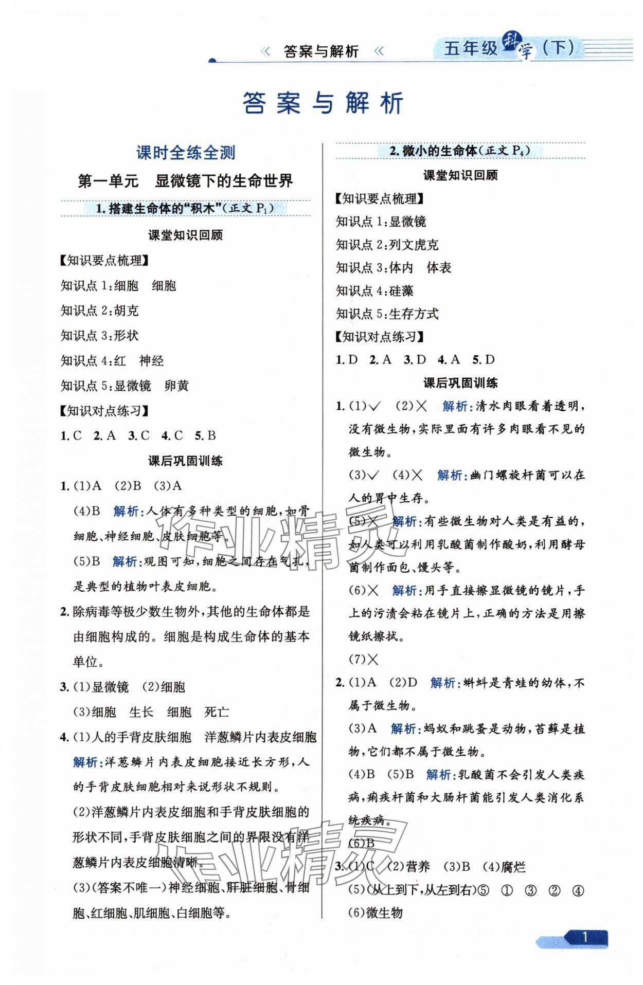 2025年教材全練五年級(jí)科學(xué)下冊(cè)蘇教版 第1頁(yè)