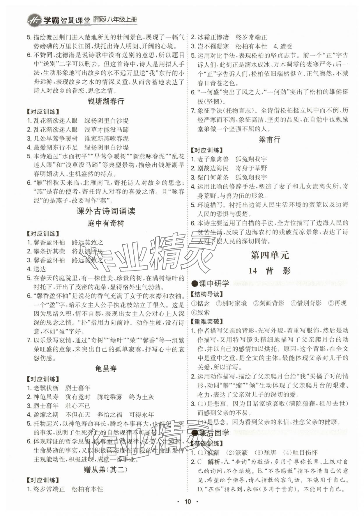 2024年學(xué)霸智慧課堂八年級(jí)語(yǔ)文上冊(cè)人教版 第10頁(yè)