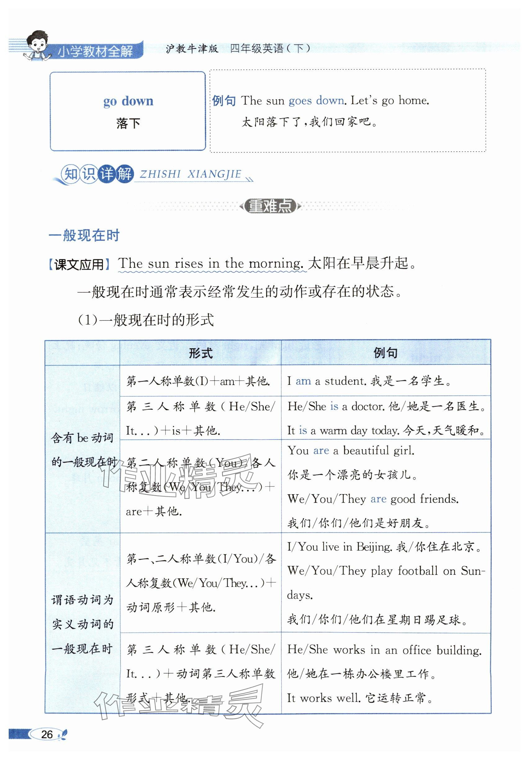 2024年教材課本四年級(jí)英語(yǔ)下冊(cè)滬教版 參考答案第26頁(yè)