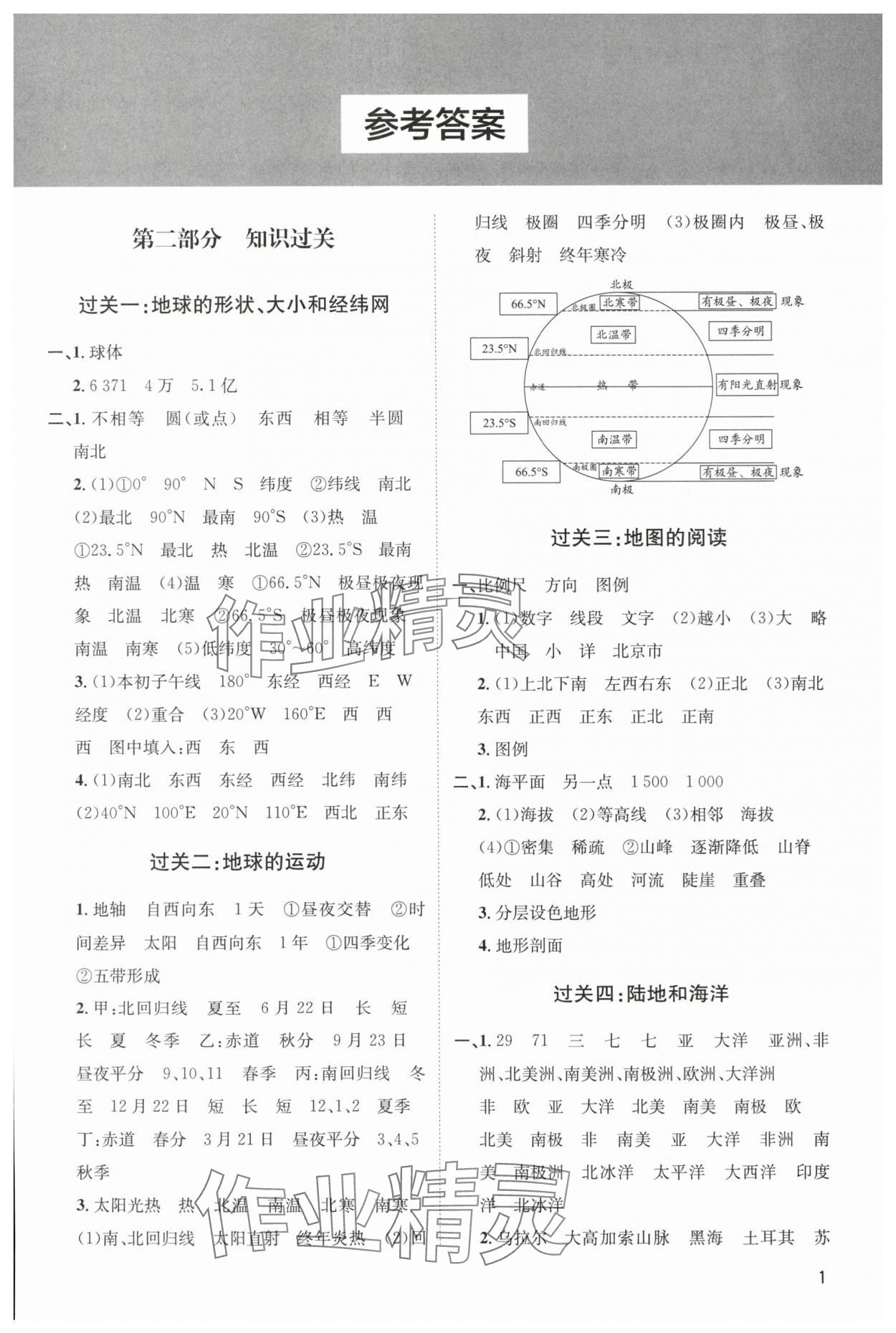 2024年第一學(xué)堂地理 參考答案第1頁(yè)