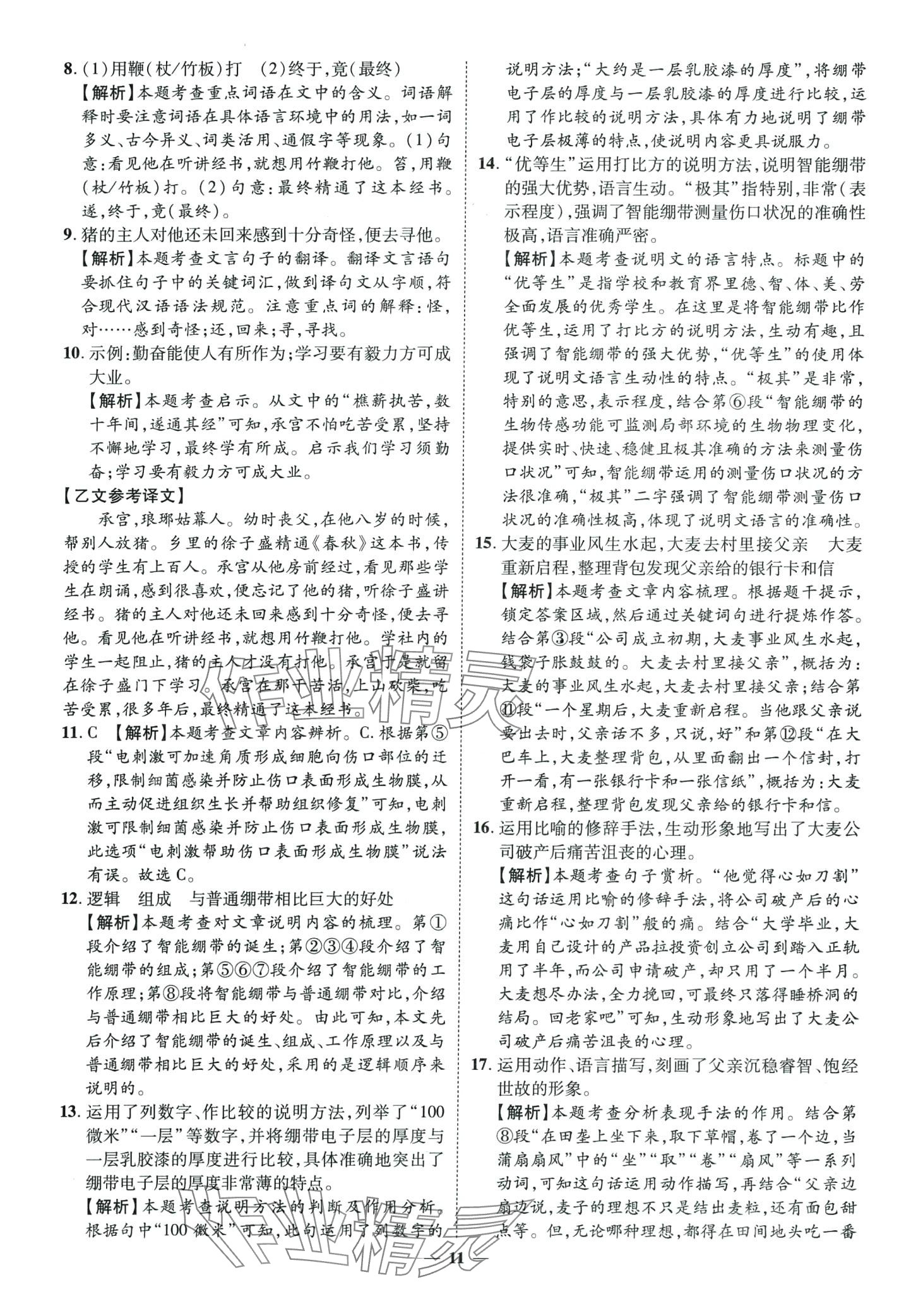 2024年3年真题2年模拟1年预测语文聊城专版&nbsp;第11页