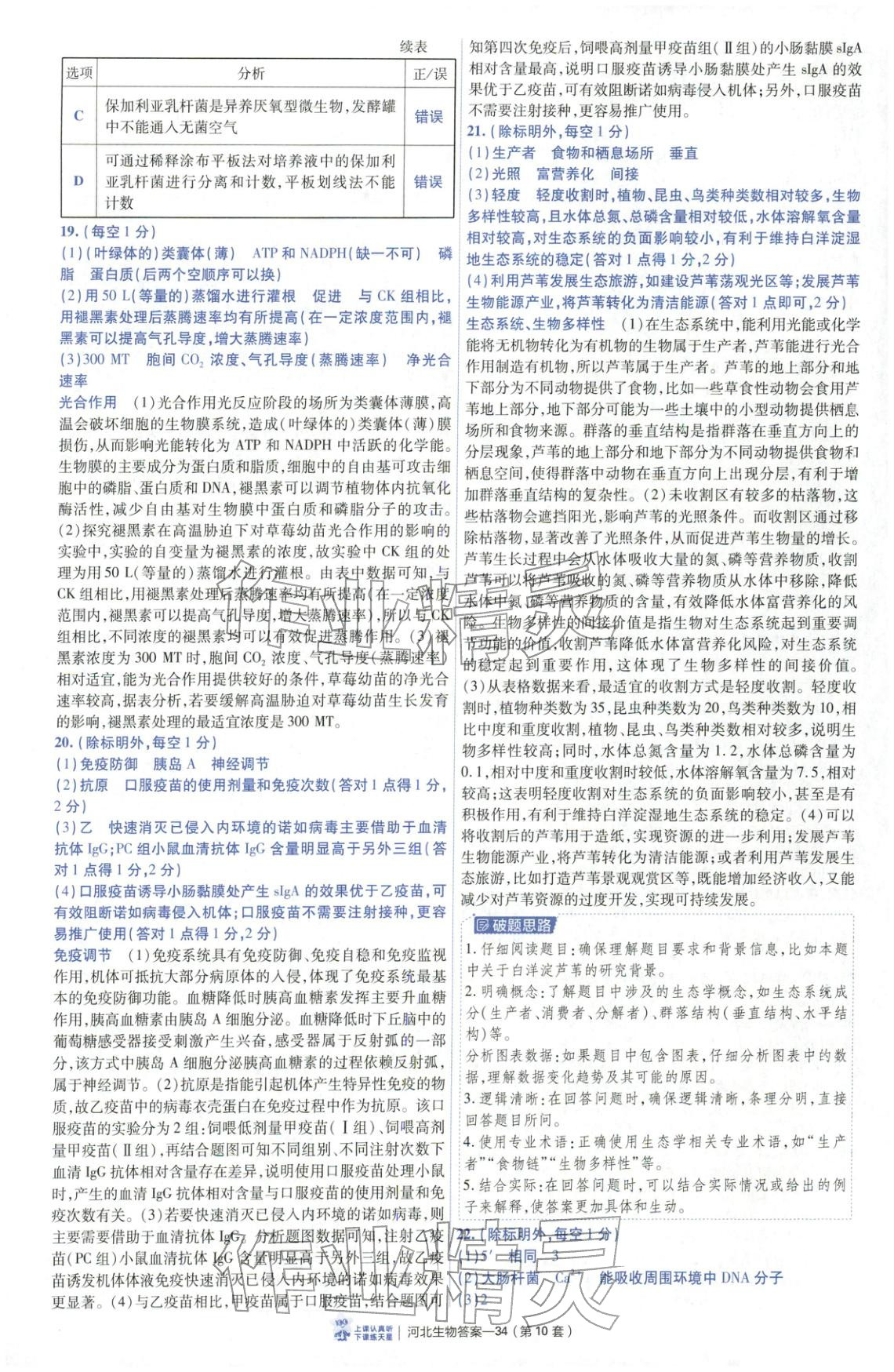 2026年金考卷优秀模拟试卷汇编45套高中生物河北专版 第34页