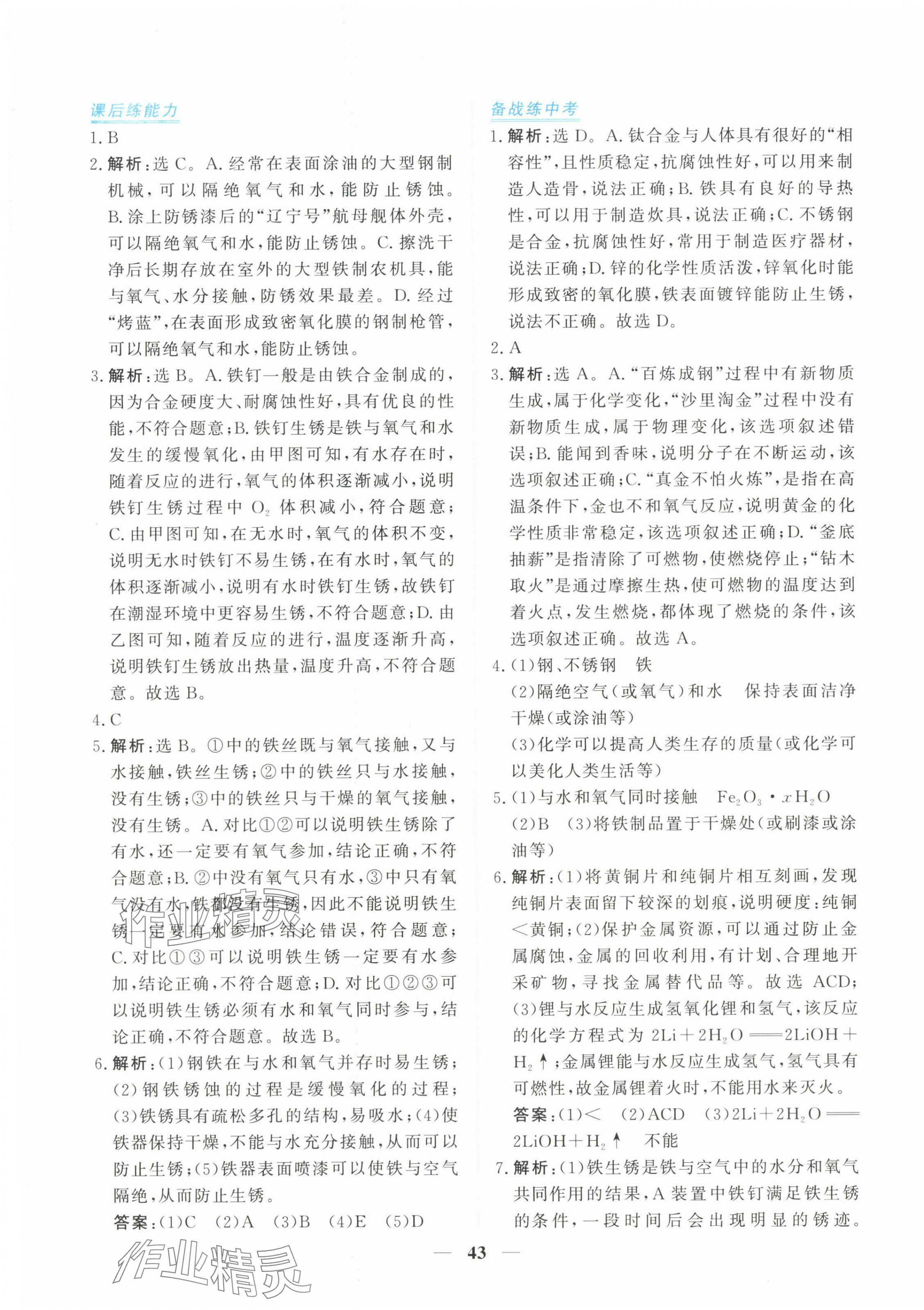 2025年新坐标同步练习九年级化学下册人教版青海专用 第7页