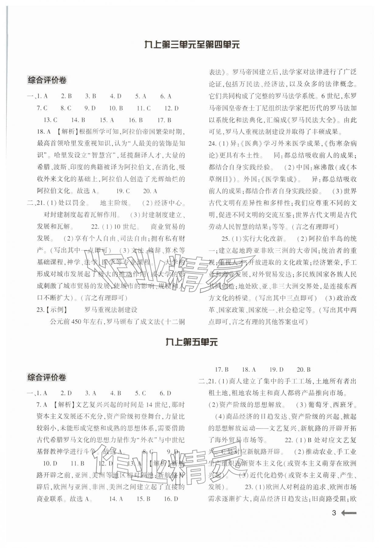 2025年強基訓(xùn)練九年級歷史全一冊人教版&nbsp;第3頁