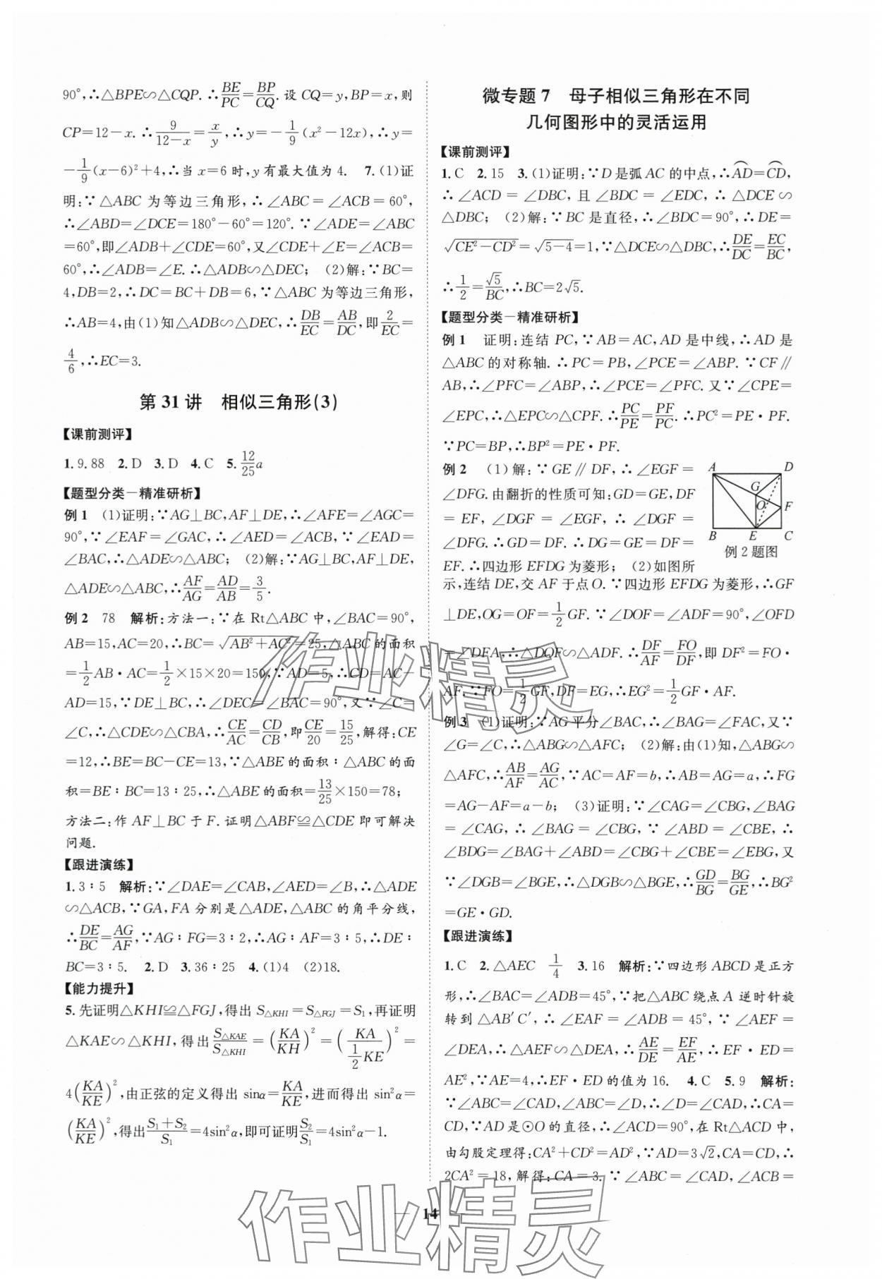 2024年名师导航中考数学浙教版浙江专版 参考答案第14页