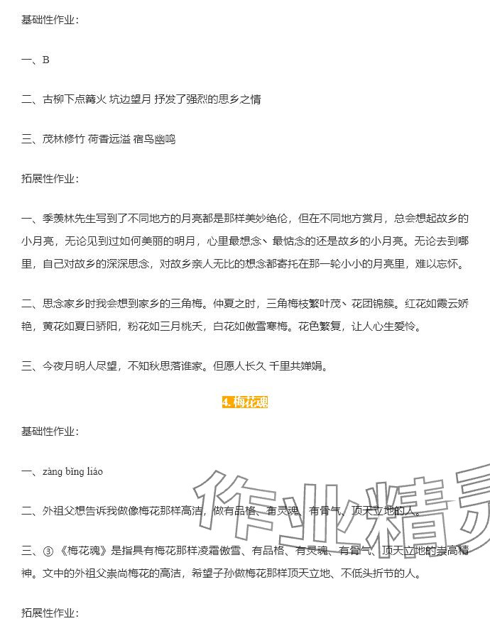 2025年知識與能力訓練五年級語文下冊人教版A版 參考答案第3頁