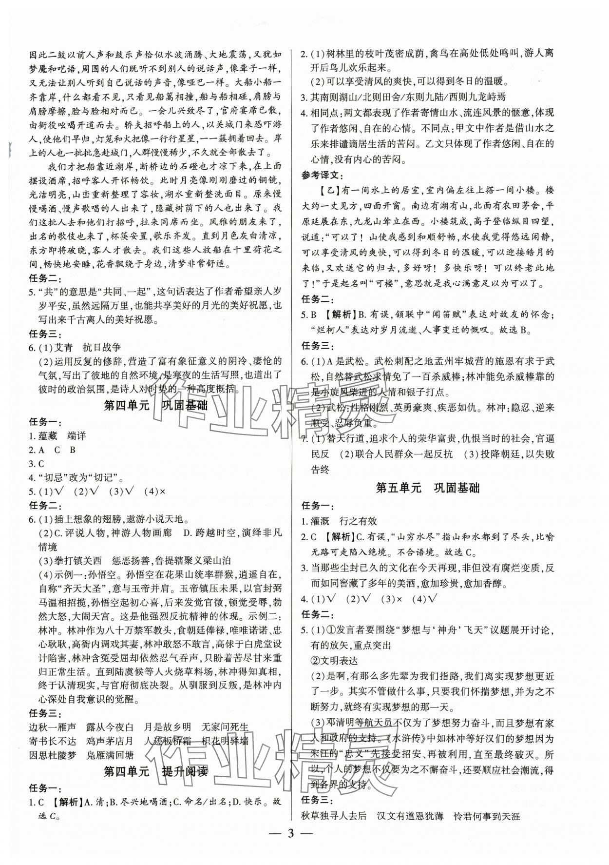 2023年基礎(chǔ)精練九年級語文全一冊人教版深圳專版 第3頁