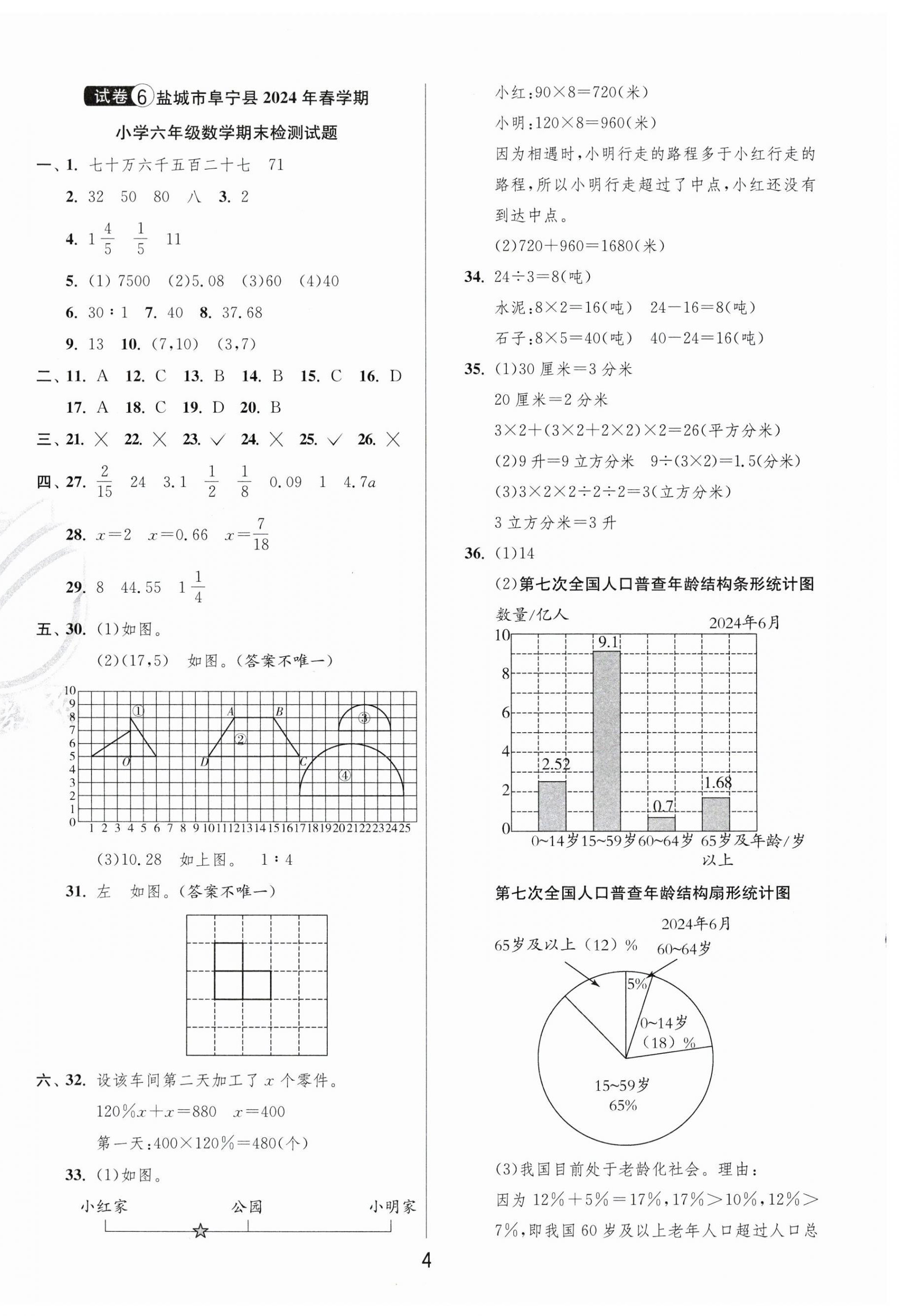 2025年鹽城市小學(xué)畢業(yè)升學(xué)考試試卷精選數(shù)學(xué) 第4頁