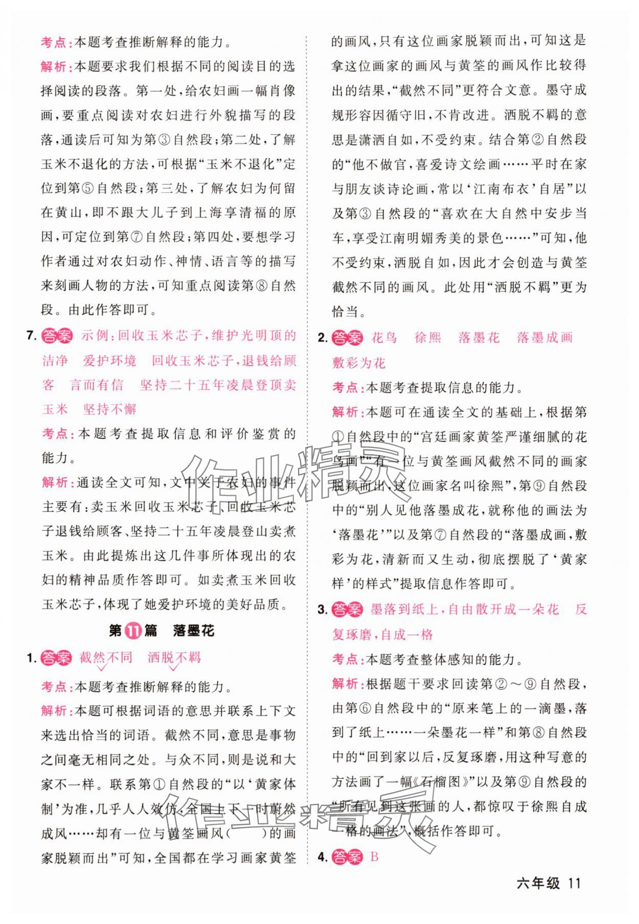 2025年百校名师阅读真题80篇六年级语文彩虹版 第11页