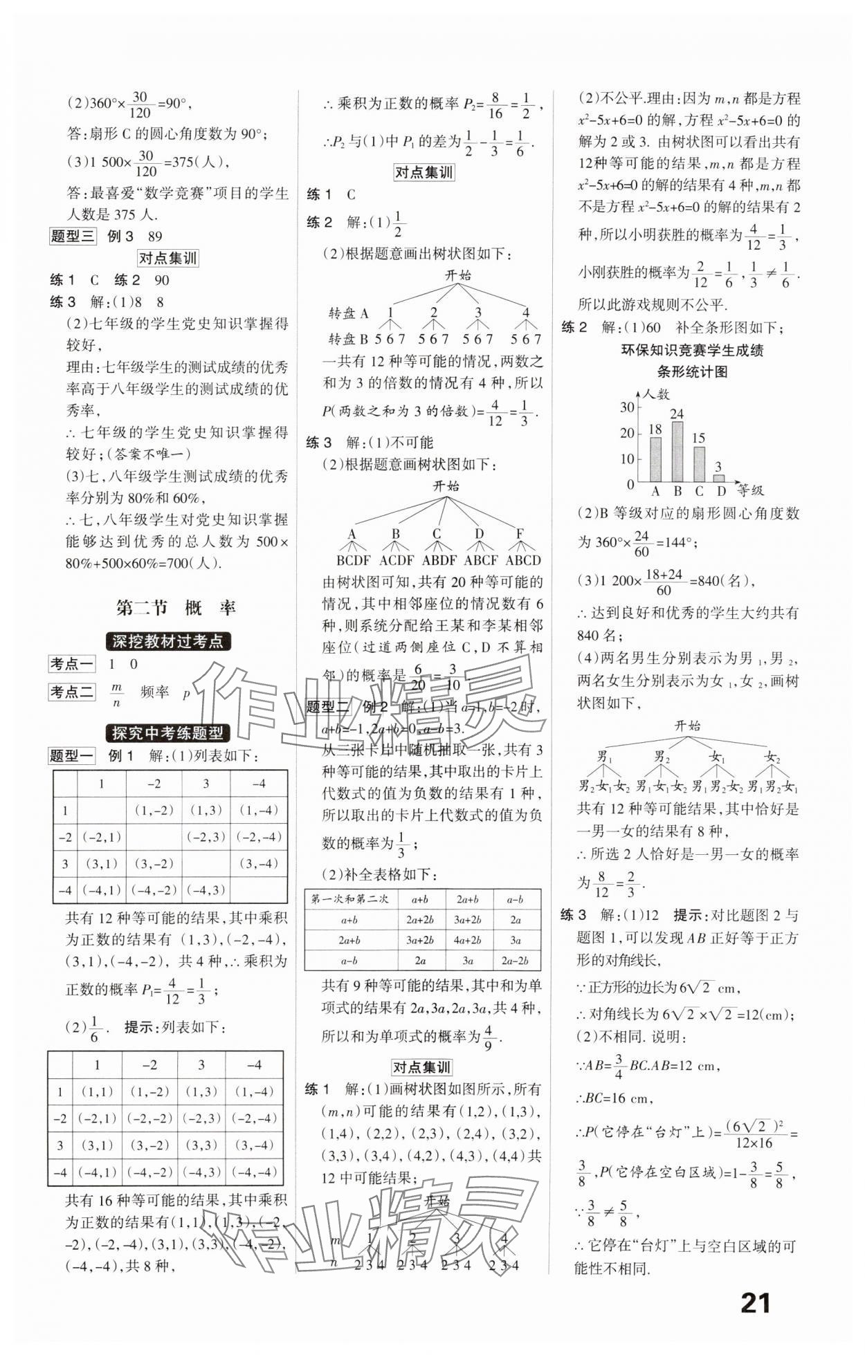 2025年全優(yōu)中考系統(tǒng)總復(fù)習(xí)數(shù)學(xué)河北專用 參考答案第21頁