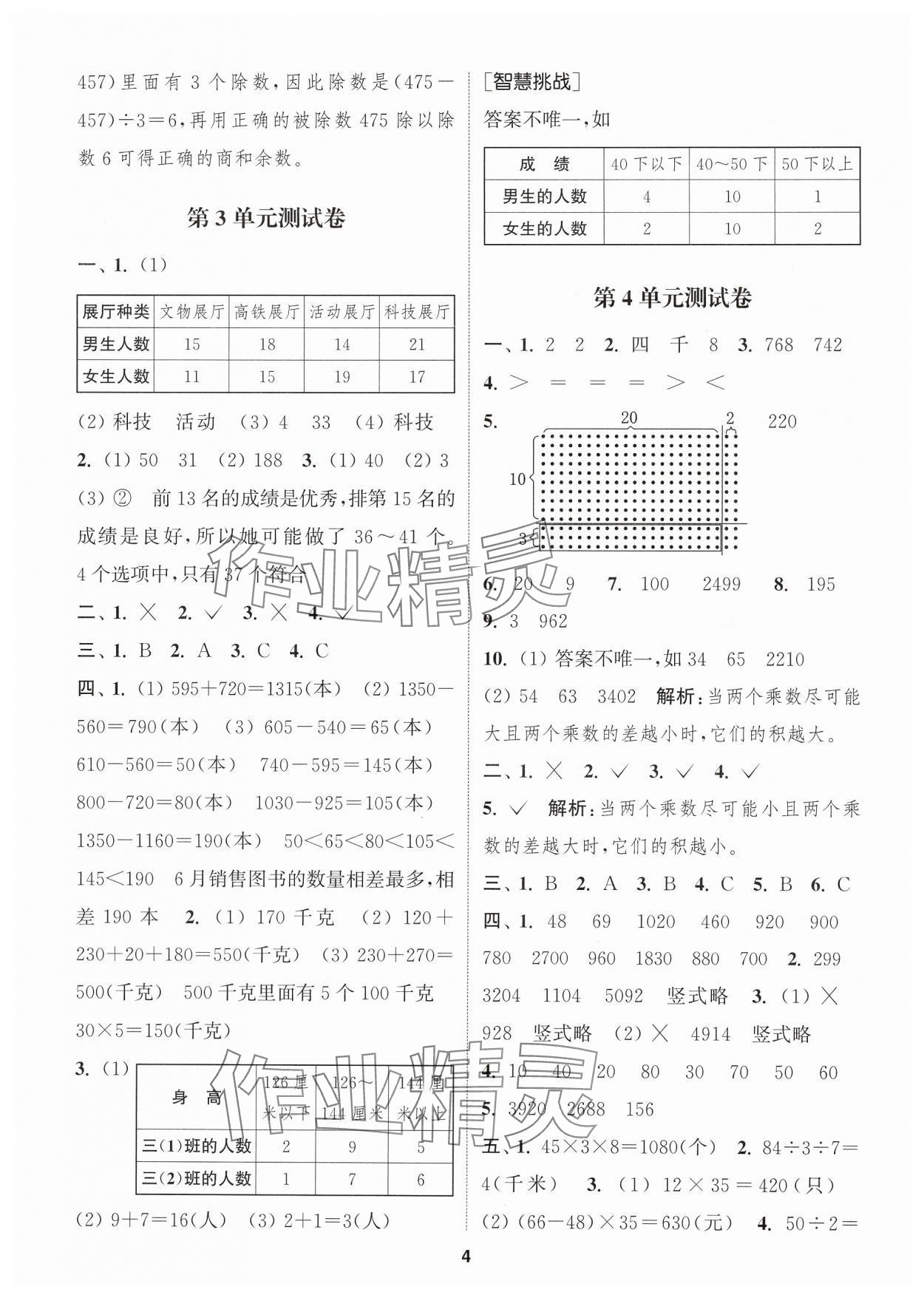 2025年卷典三年級(jí)數(shù)學(xué)下冊(cè)人教版&nbsp;第4頁
