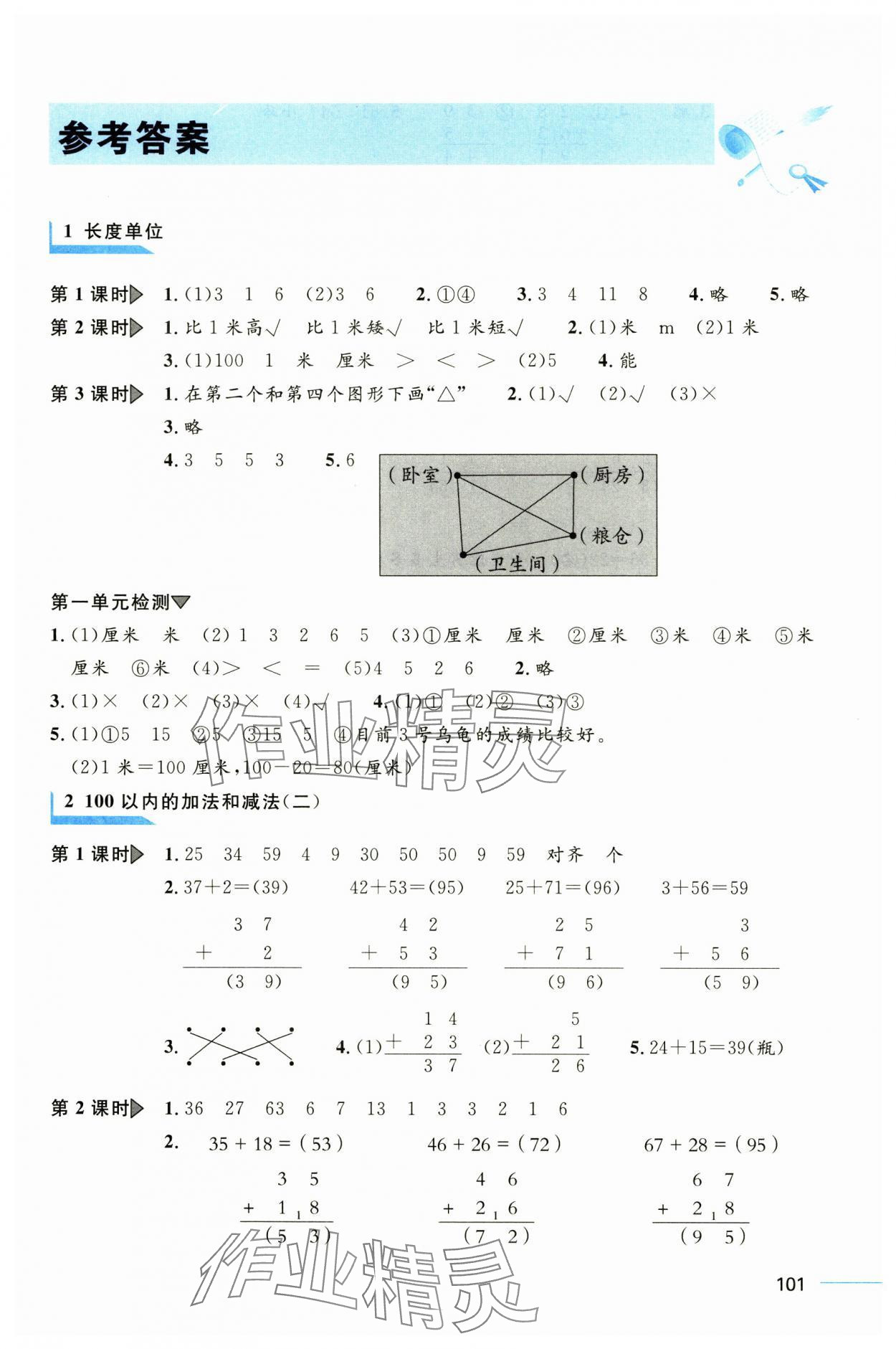 2024年新動力課堂作業(yè)二年級數(shù)學(xué)上冊人教版 第1頁