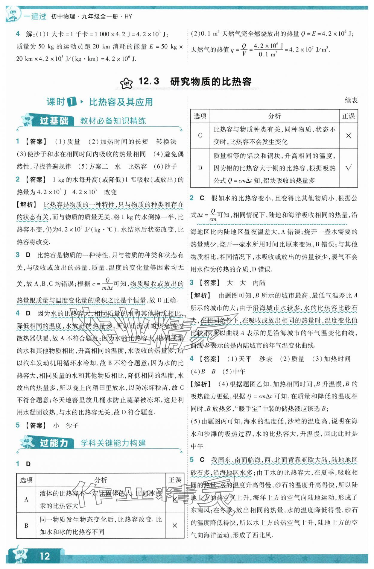 2024年一遍過九年級物理全一冊滬粵版 第12頁