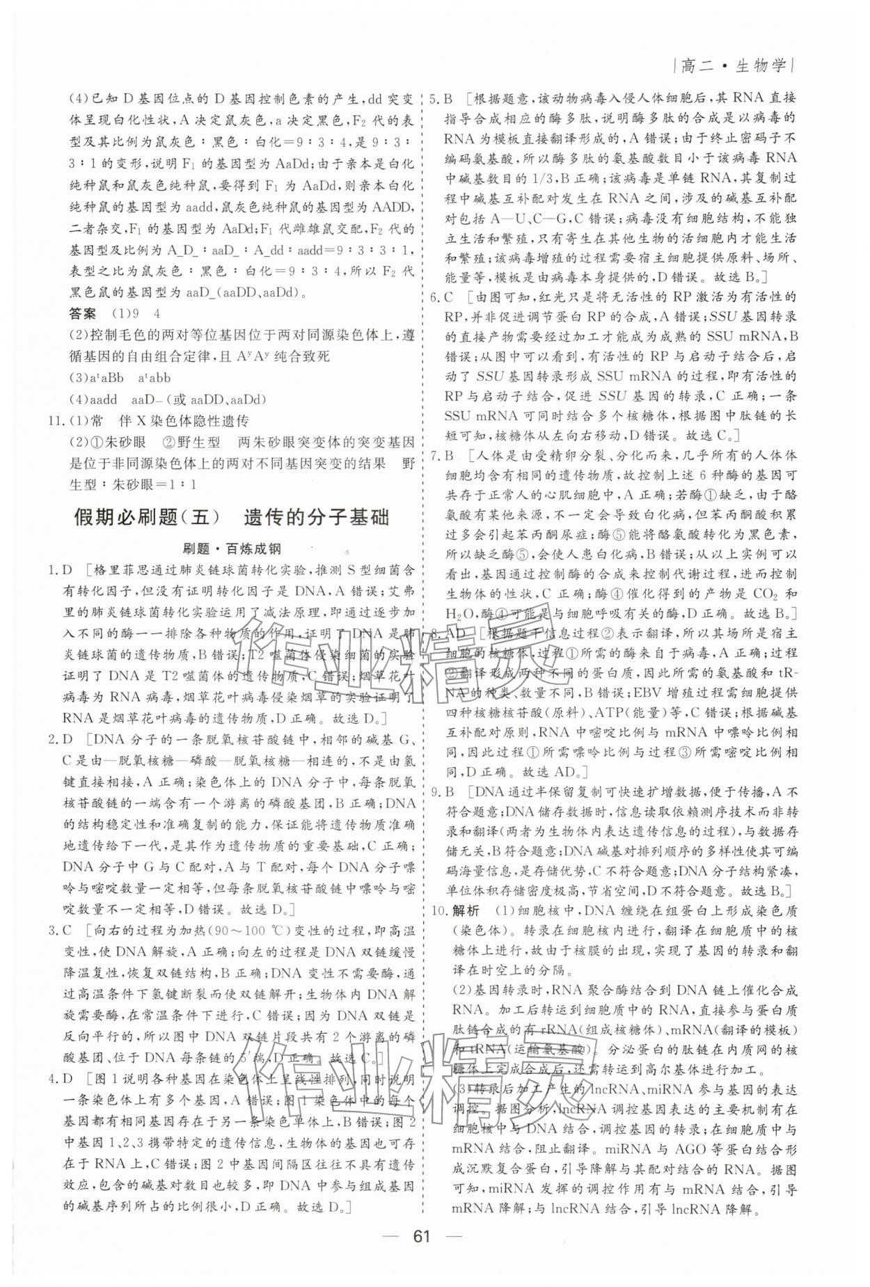 2026年薪火文化假期必刷題高二生物&nbsp;第5頁(yè)