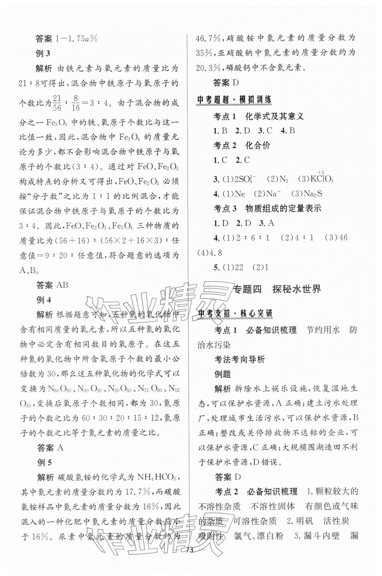 2026年初中總復習手冊化學北京師范大學出版社&nbsp;第5頁