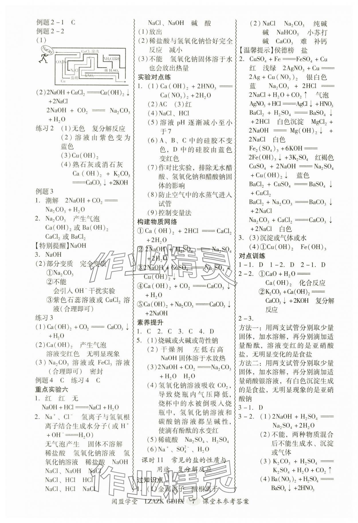 2025年零障礙中考化學(xué)廣東專版 參考答案第7頁(yè)