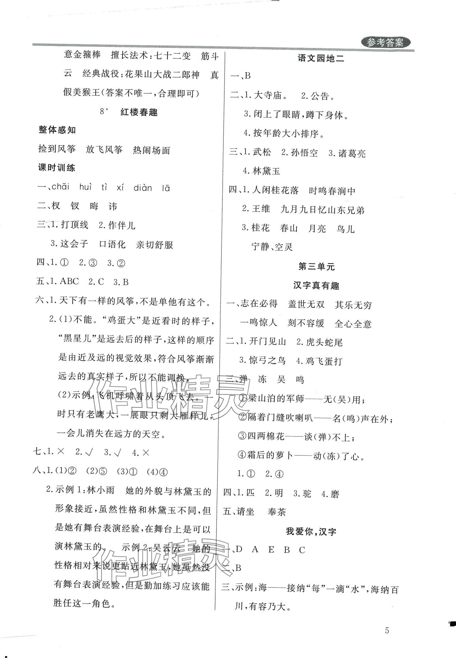 2024年狀元坊全程突破導(dǎo)練測五年級語文下冊人教版 第5頁