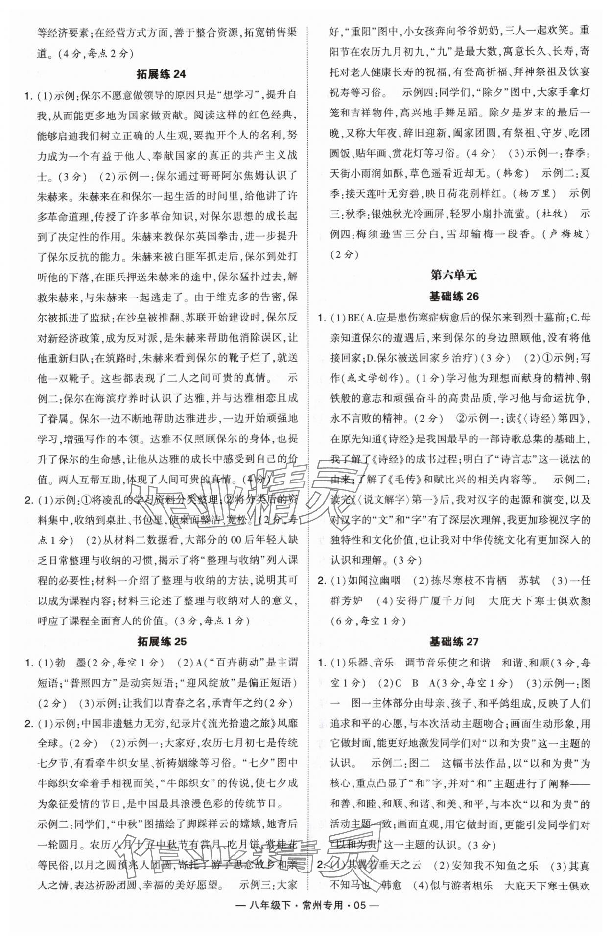 2024年學(xué)霸組合訓(xùn)練八年級語文下冊人教版常州專版 第5頁