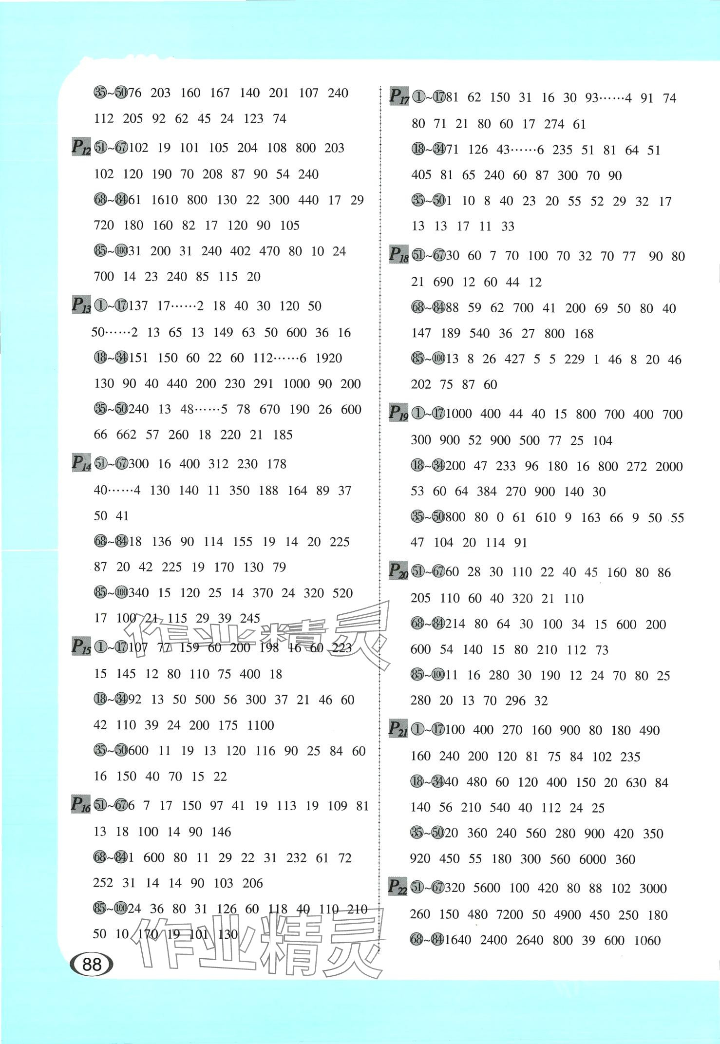 2024年全横式每天100道口算题卡三年级数学下册 第2页