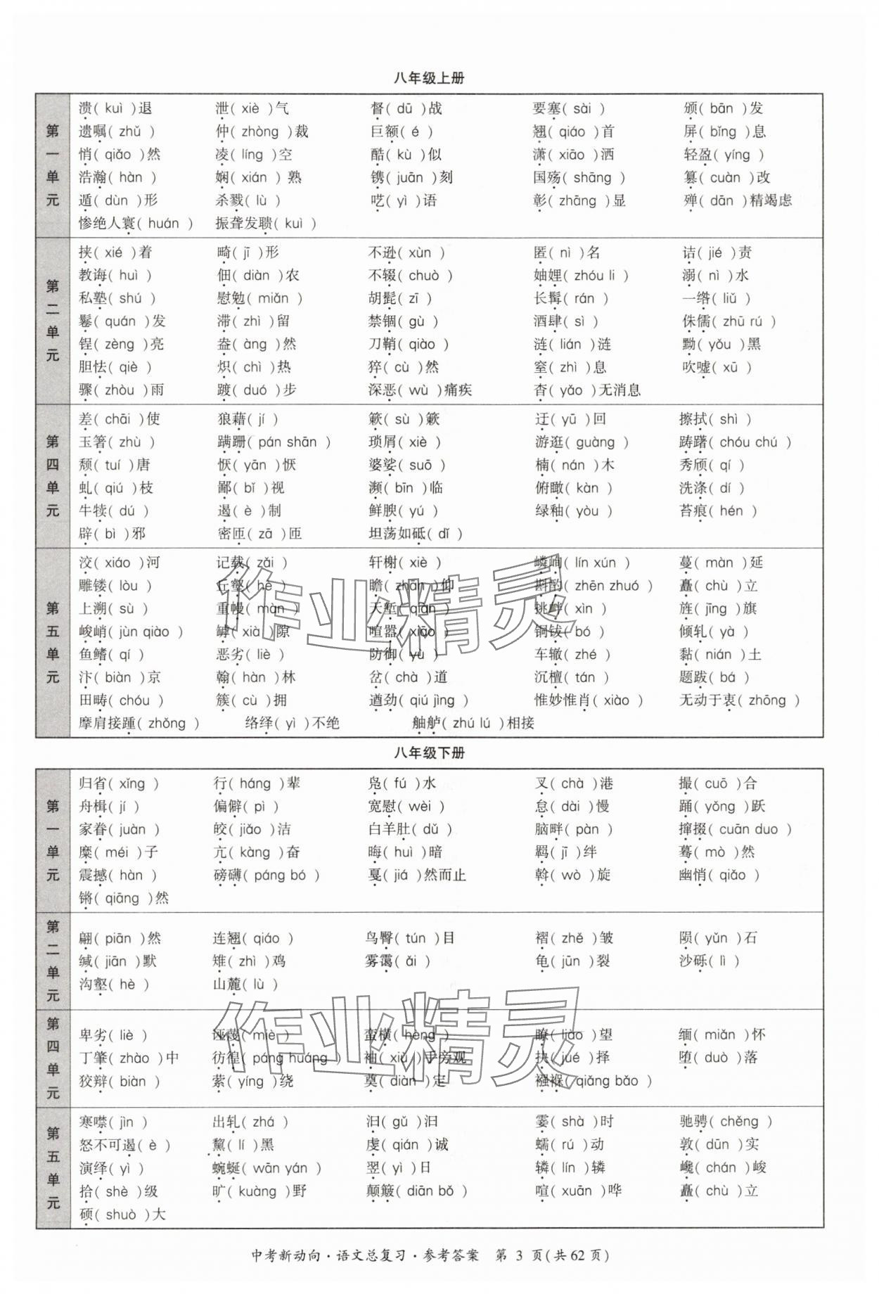2025年中考新動向語文廣東專版 參考答案第3頁