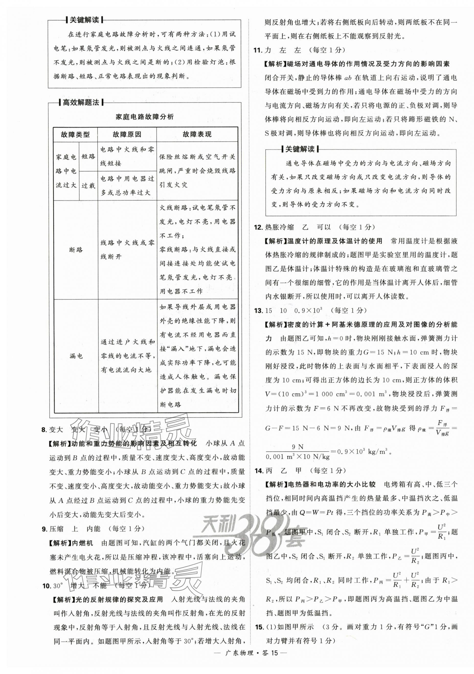 2024年天利38套中考试题精选物理广东专版 第15页