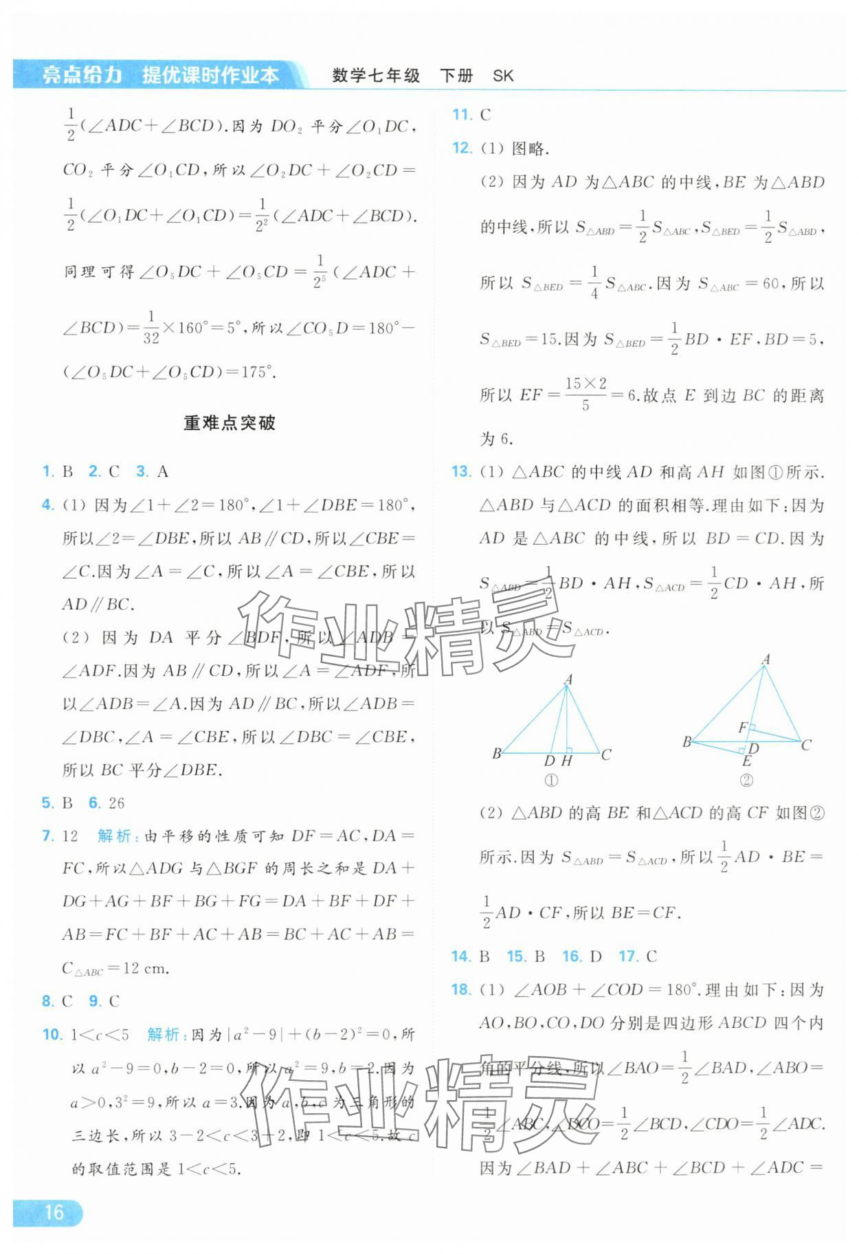 2024年亮點(diǎn)給力提優(yōu)課時(shí)作業(yè)本七年級(jí)數(shù)學(xué)下冊(cè)蘇科版 第16頁(yè)