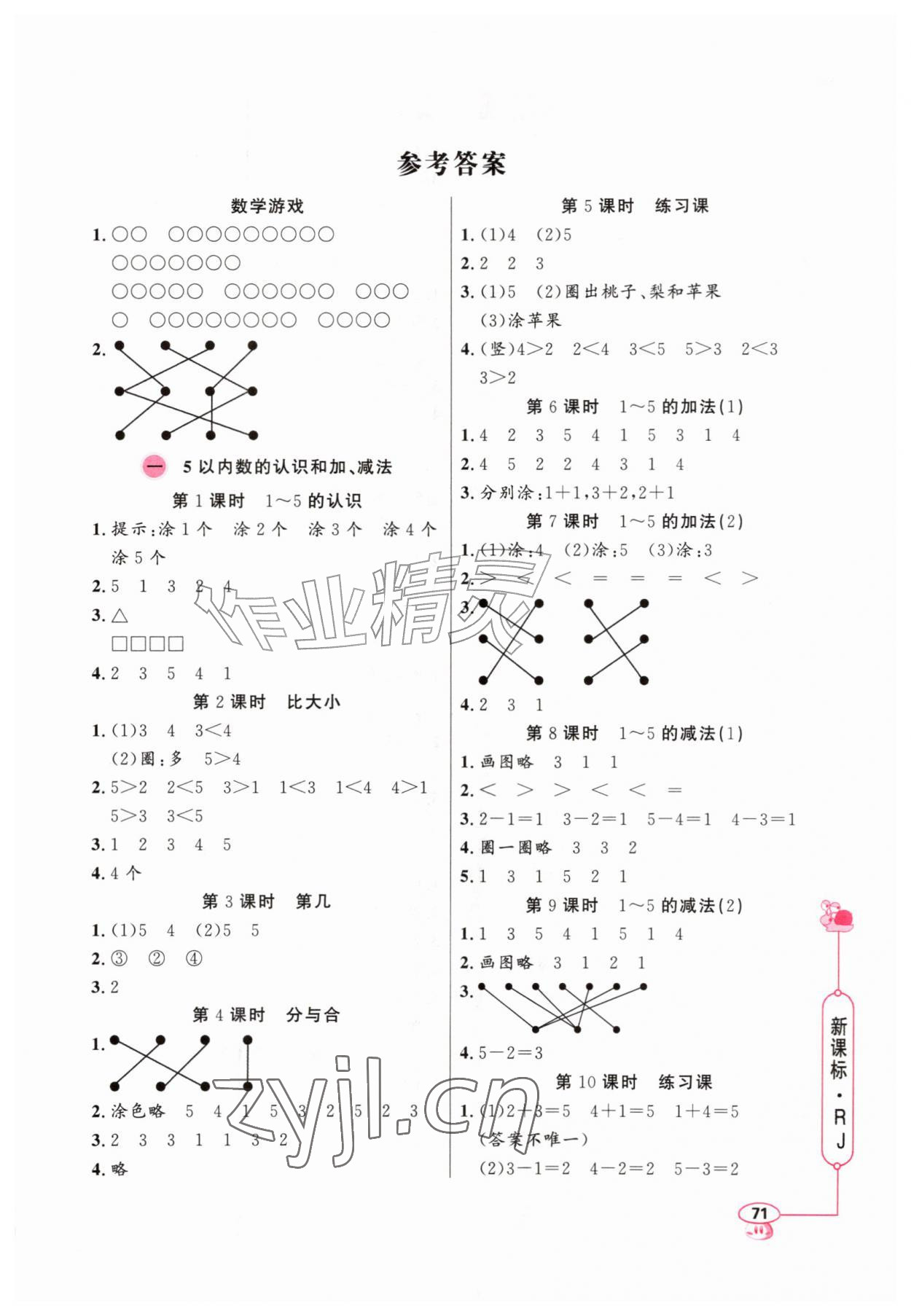 2026年应用题天天练山东画报出版社一年级数学上册人教版&nbsp;第1页