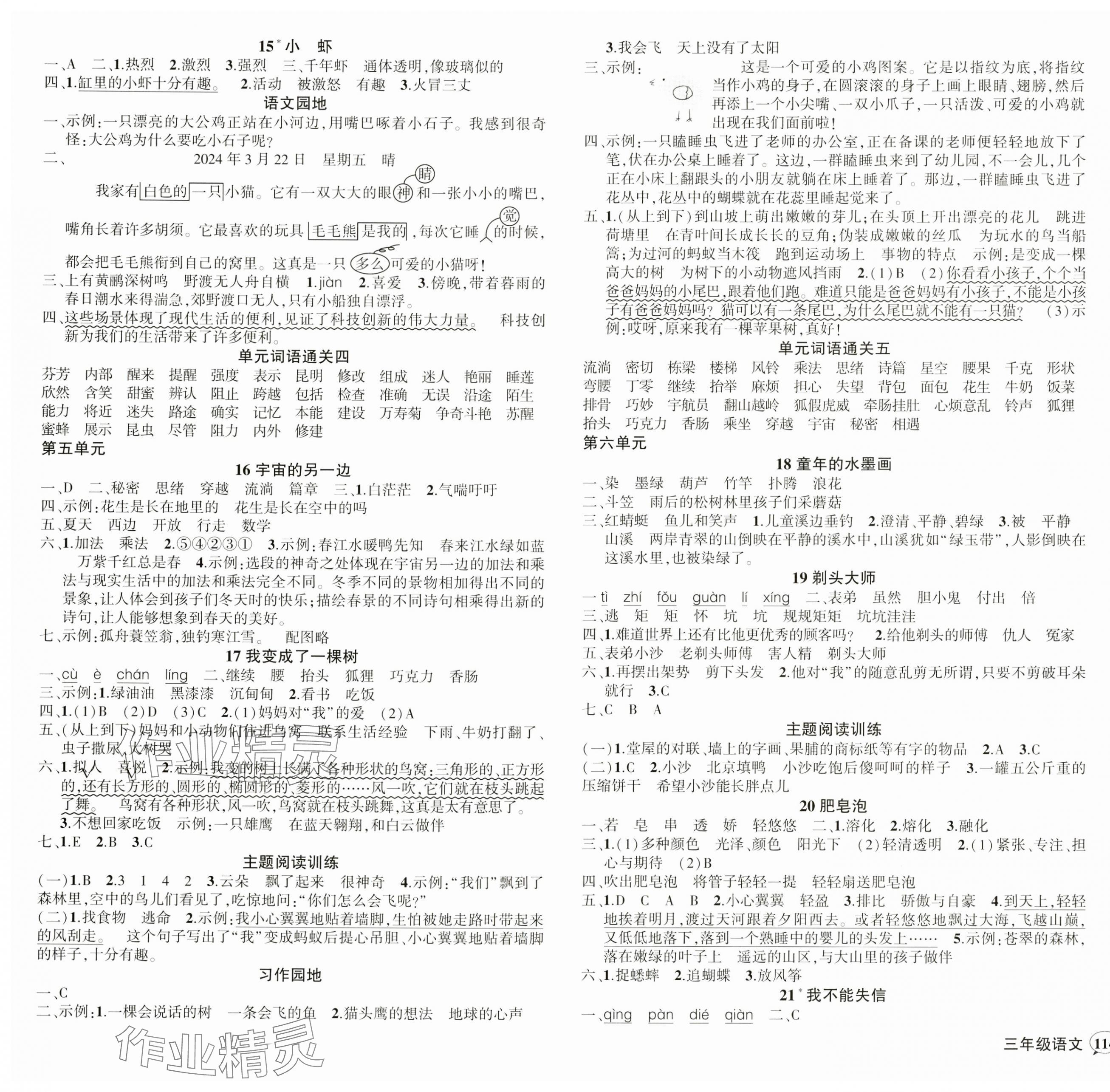 2025年?duì)钤刹怕穭?chuàng)優(yōu)作業(yè)100分三年級(jí)語(yǔ)文下冊(cè)人教版四川專版 參考答案第3頁(yè)
