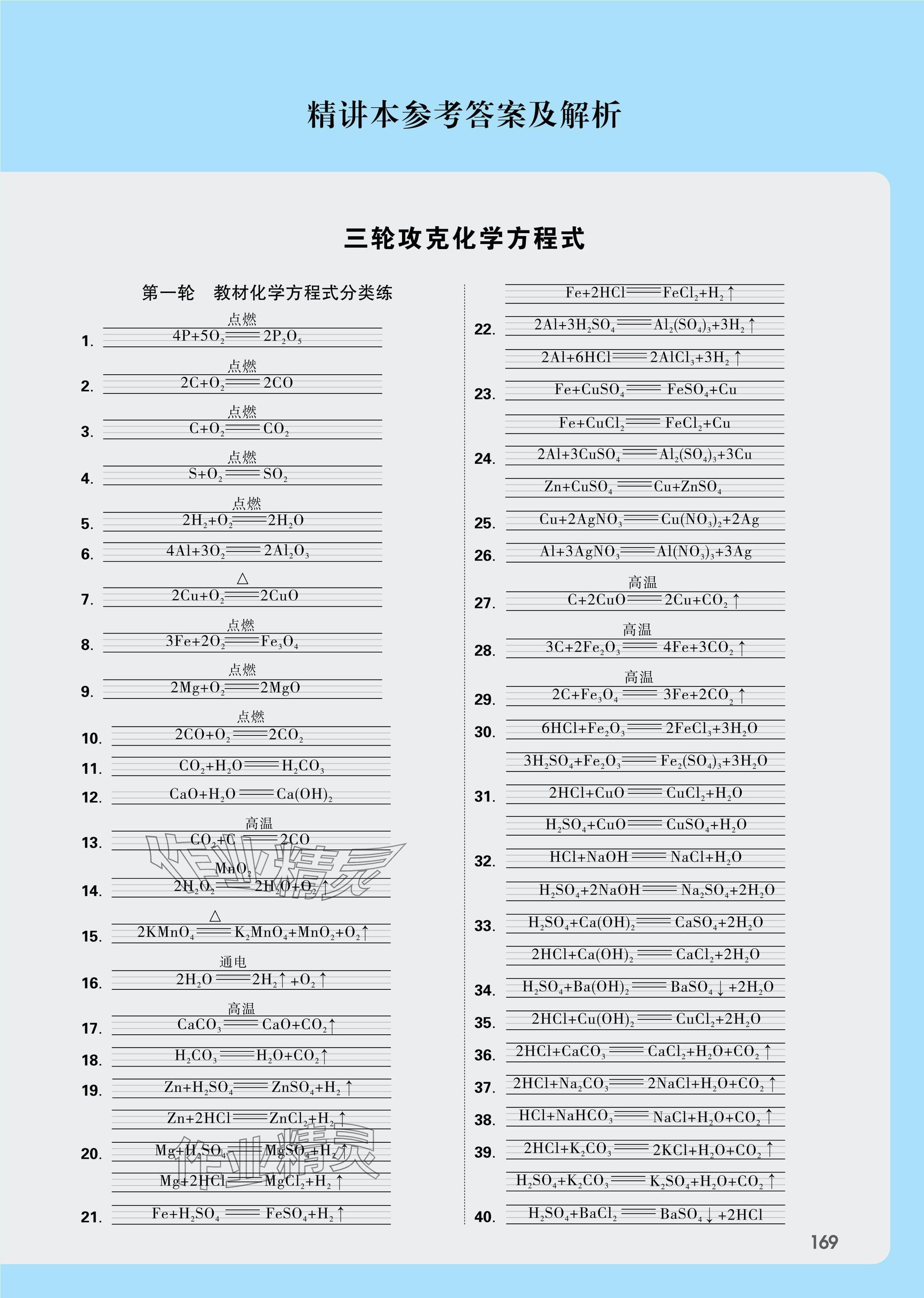 2025年萬(wàn)唯中考試題研究化學(xué)山東專(zhuān)版 參考答案第1頁(yè)