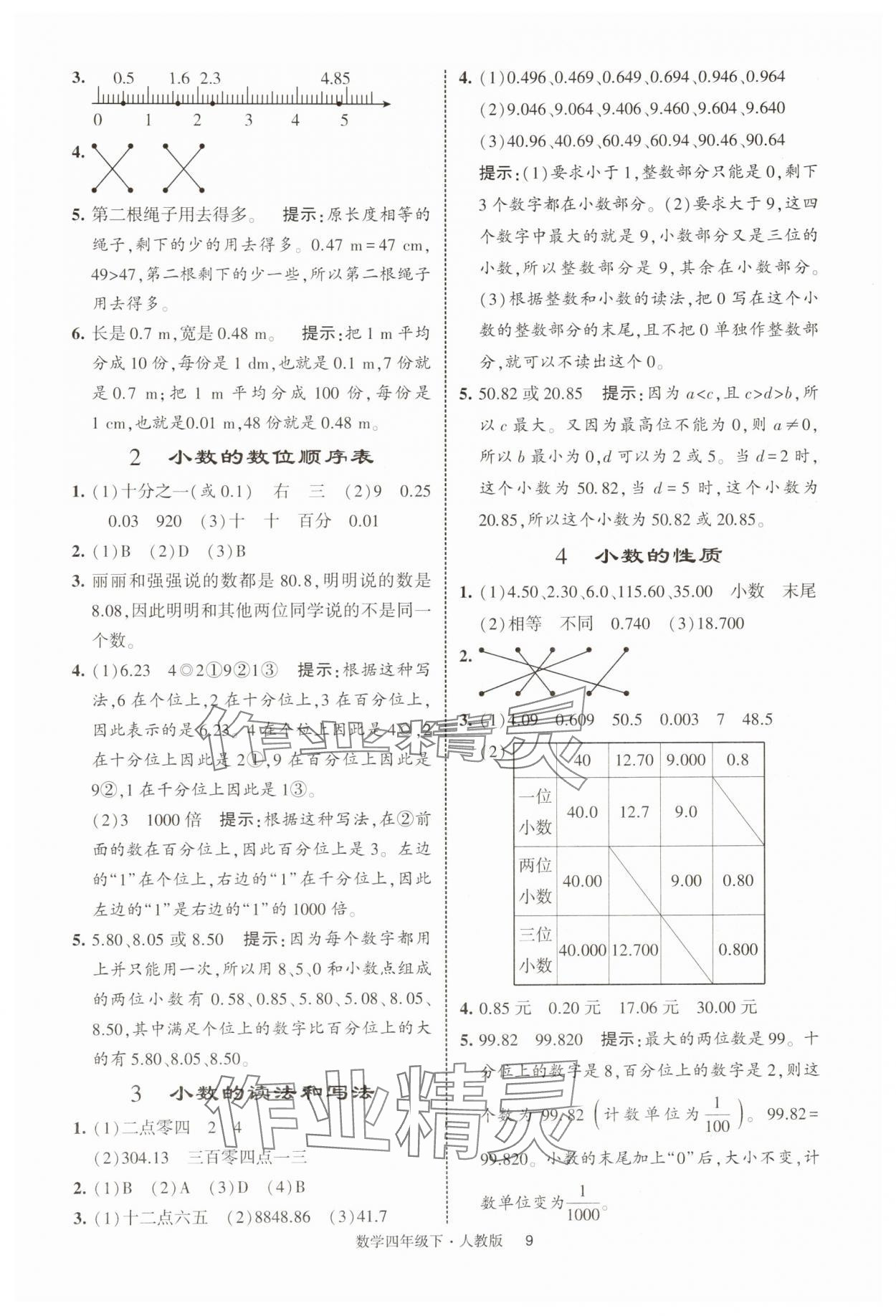 2025年經綸學典提高班四年級數學下冊人教版浙江專版 第9頁