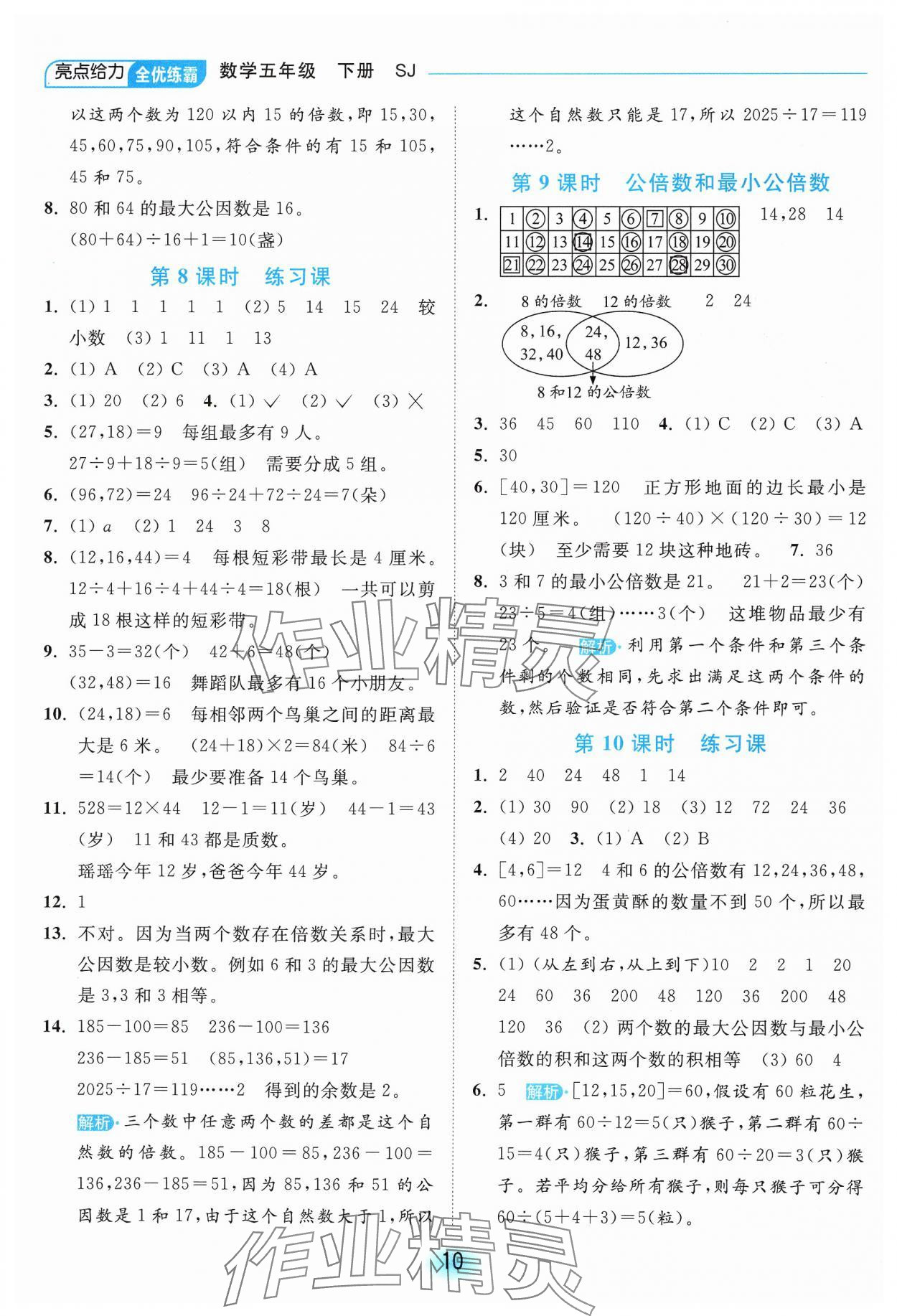 2025年亮點給力全優(yōu)練霸五年級數(shù)學(xué)下冊蘇教版 第10頁