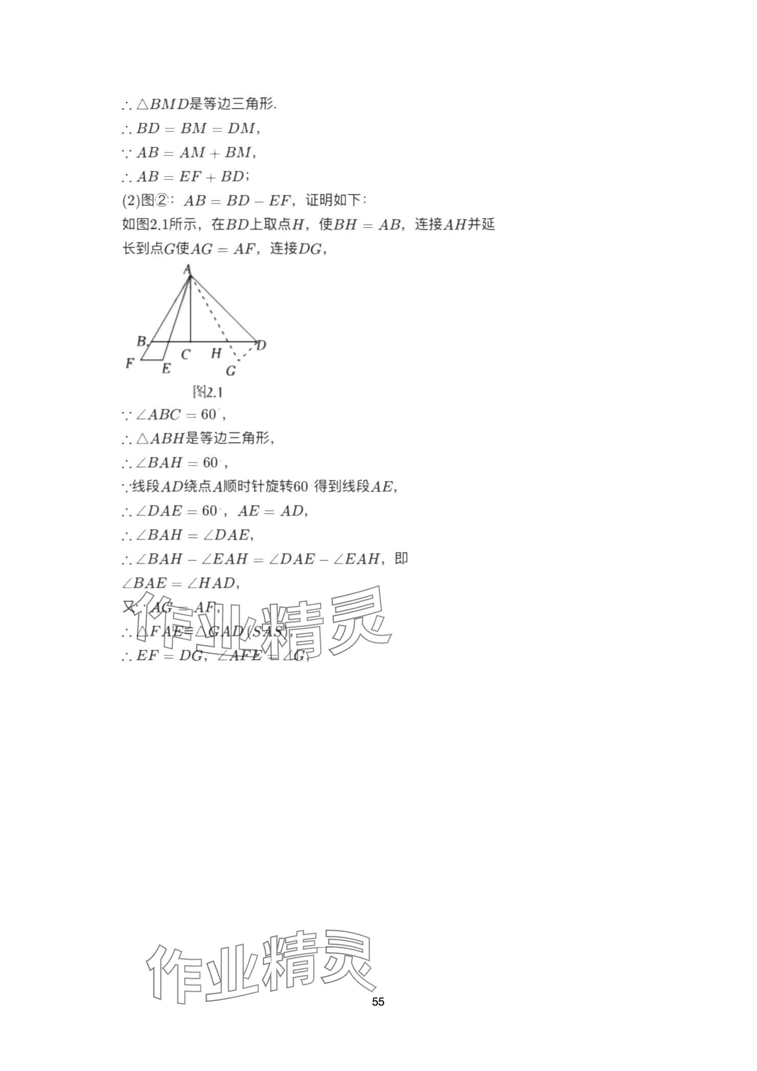 2025年巅峰对决第一轮复习数学重庆专版&nbsp;参考答案第55页