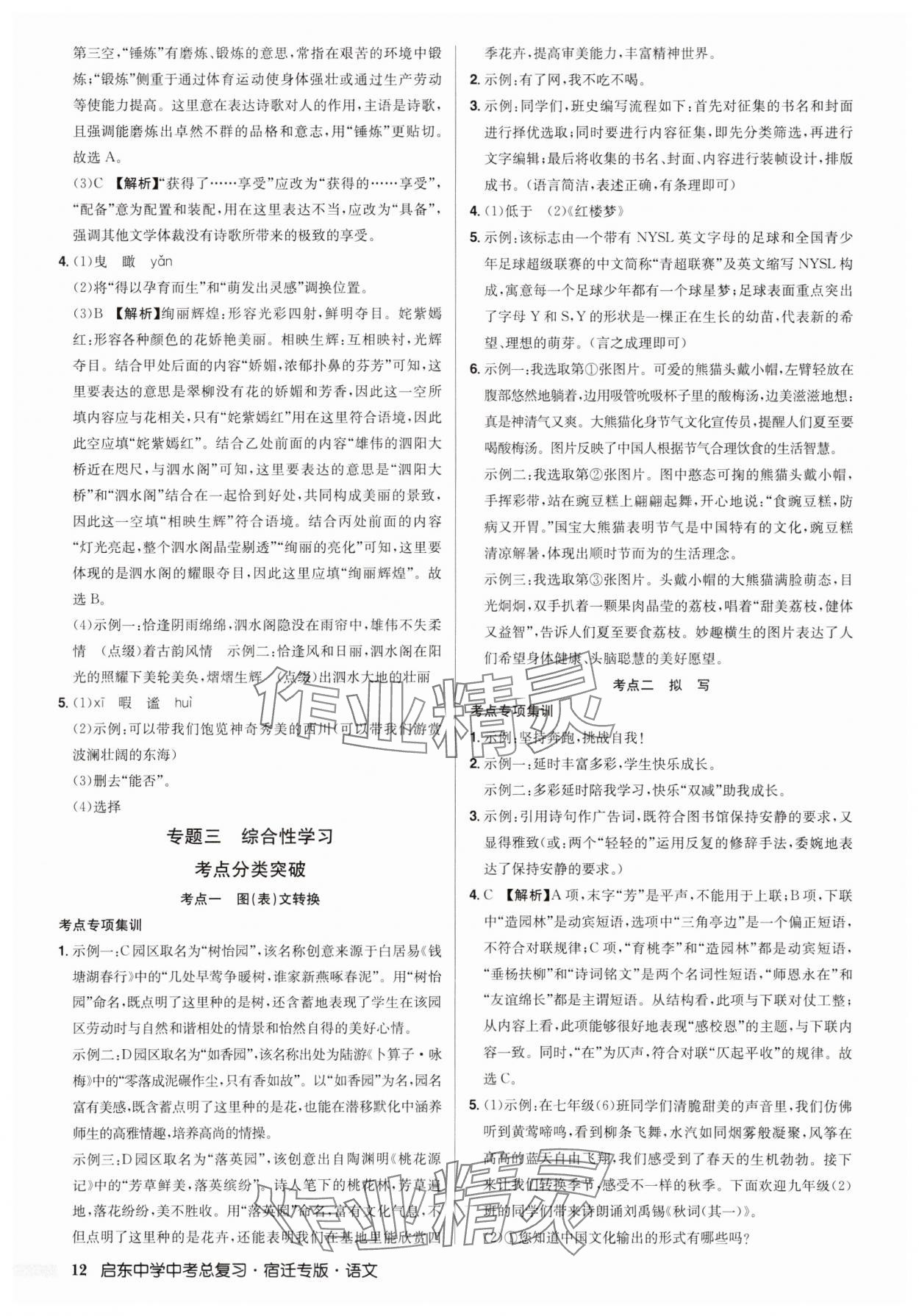 2025年啟東中學中考總復習語文宿遷專版 第12頁