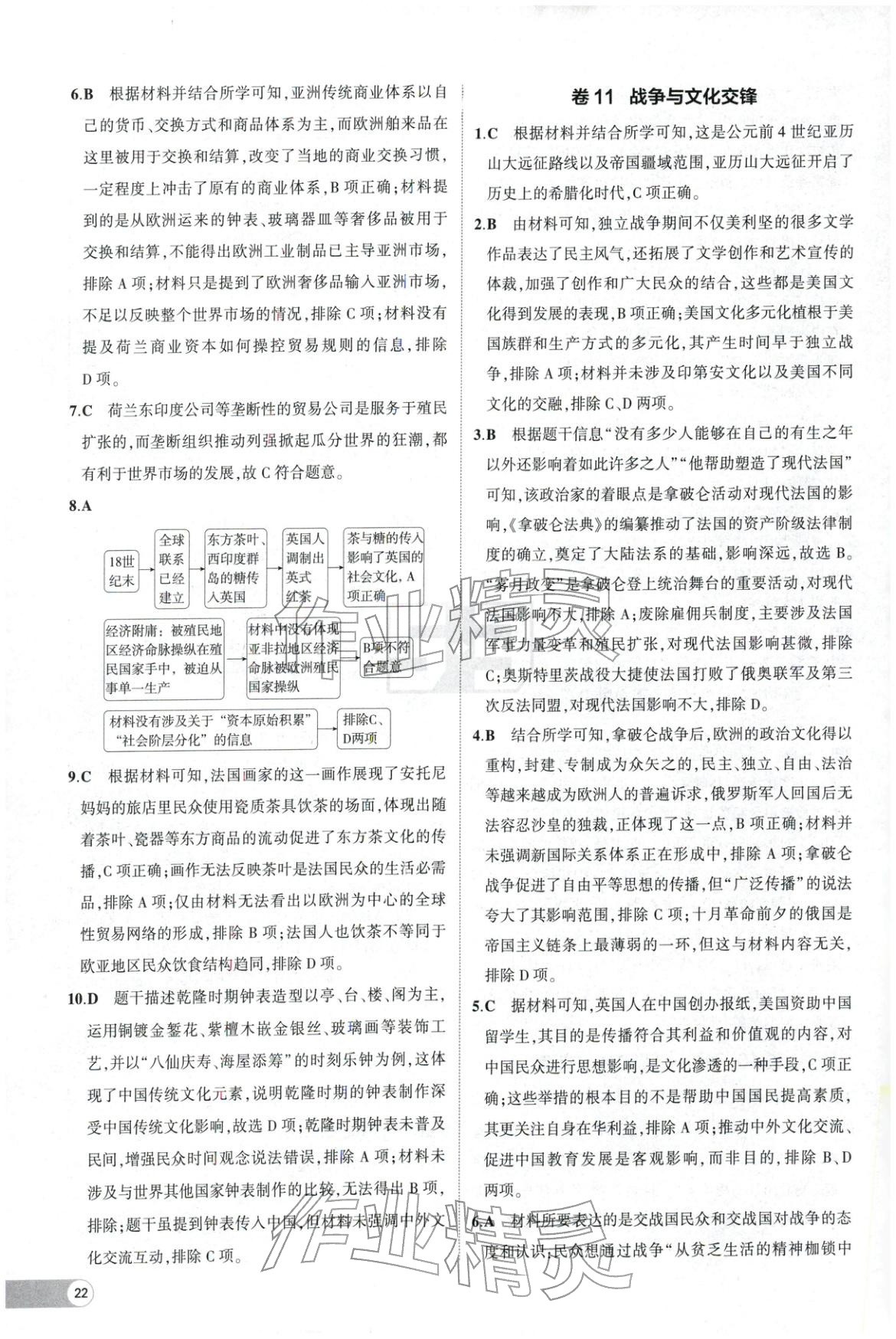 2025年53高中全优卷高中历史选择性必修第二册第三册人教版 参考答案第10页
