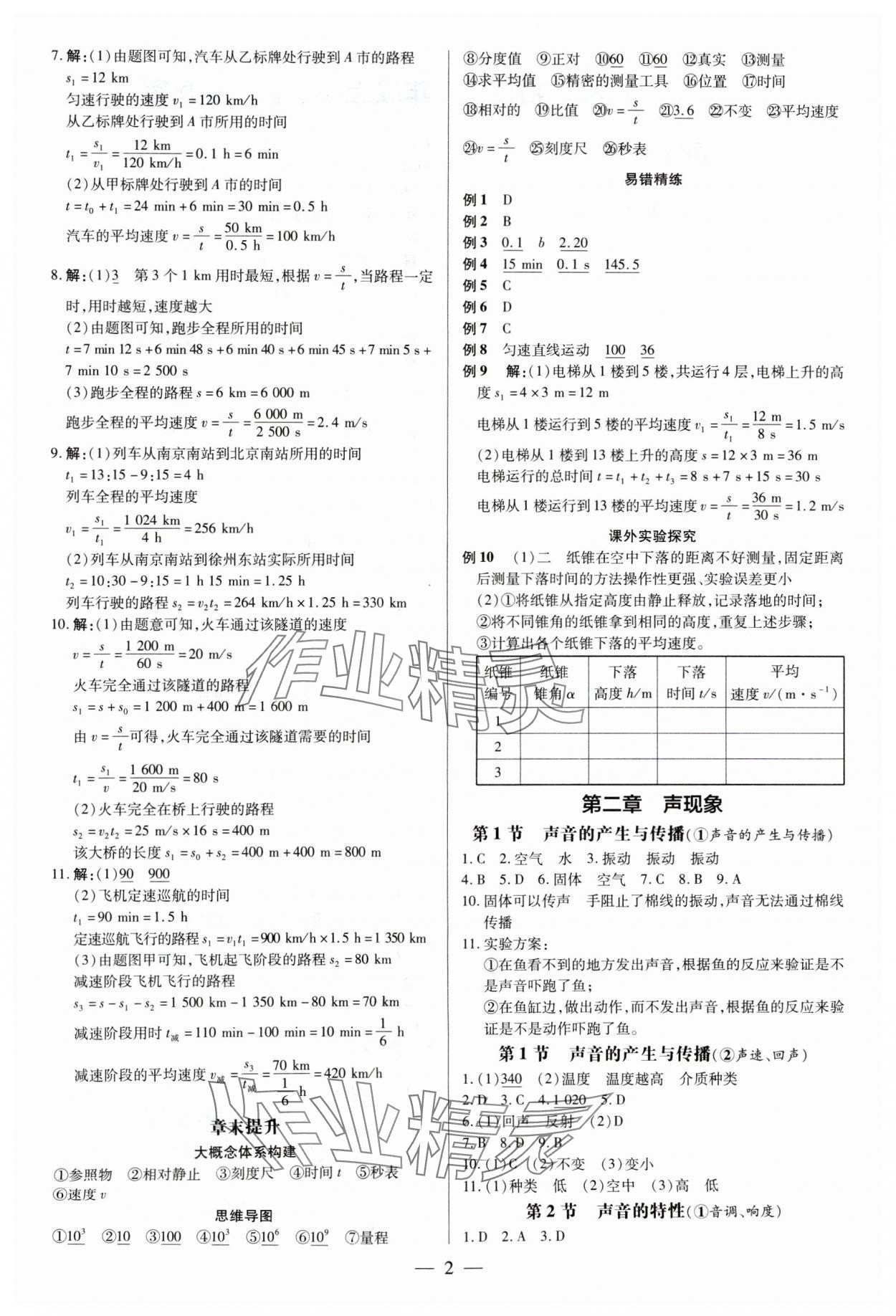 2024年領(lǐng)跑作業(yè)本八年級物理上冊人教版廣州專版 第2頁