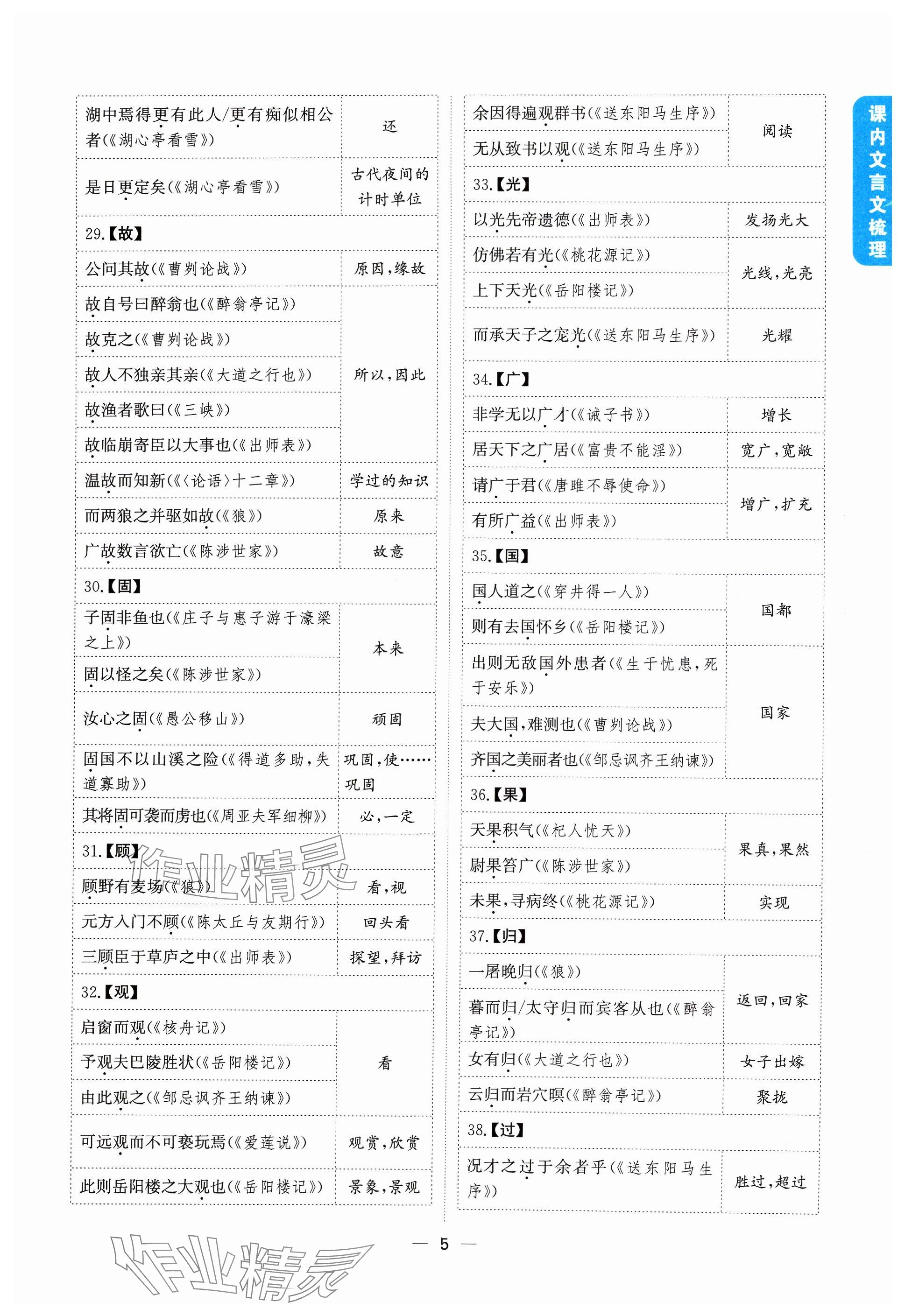 2024年學程先鋒中考總復習語文 參考答案第5頁