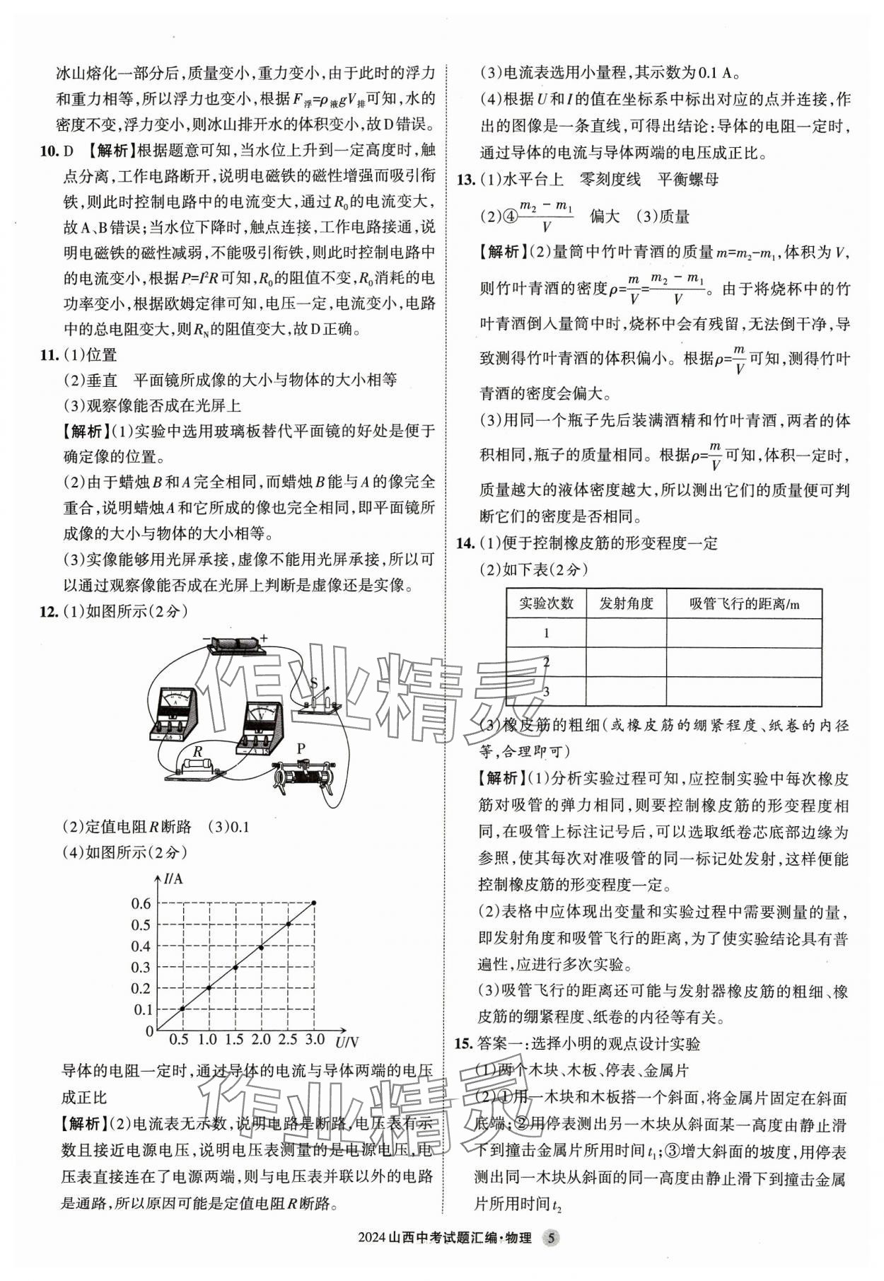 2024年山西中考試題匯編物理 參考答案第4頁