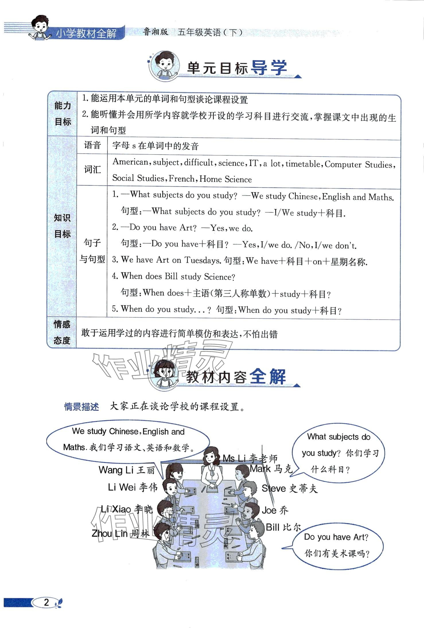 2024年教材課本五年級英語下冊湘魯教版 第2頁