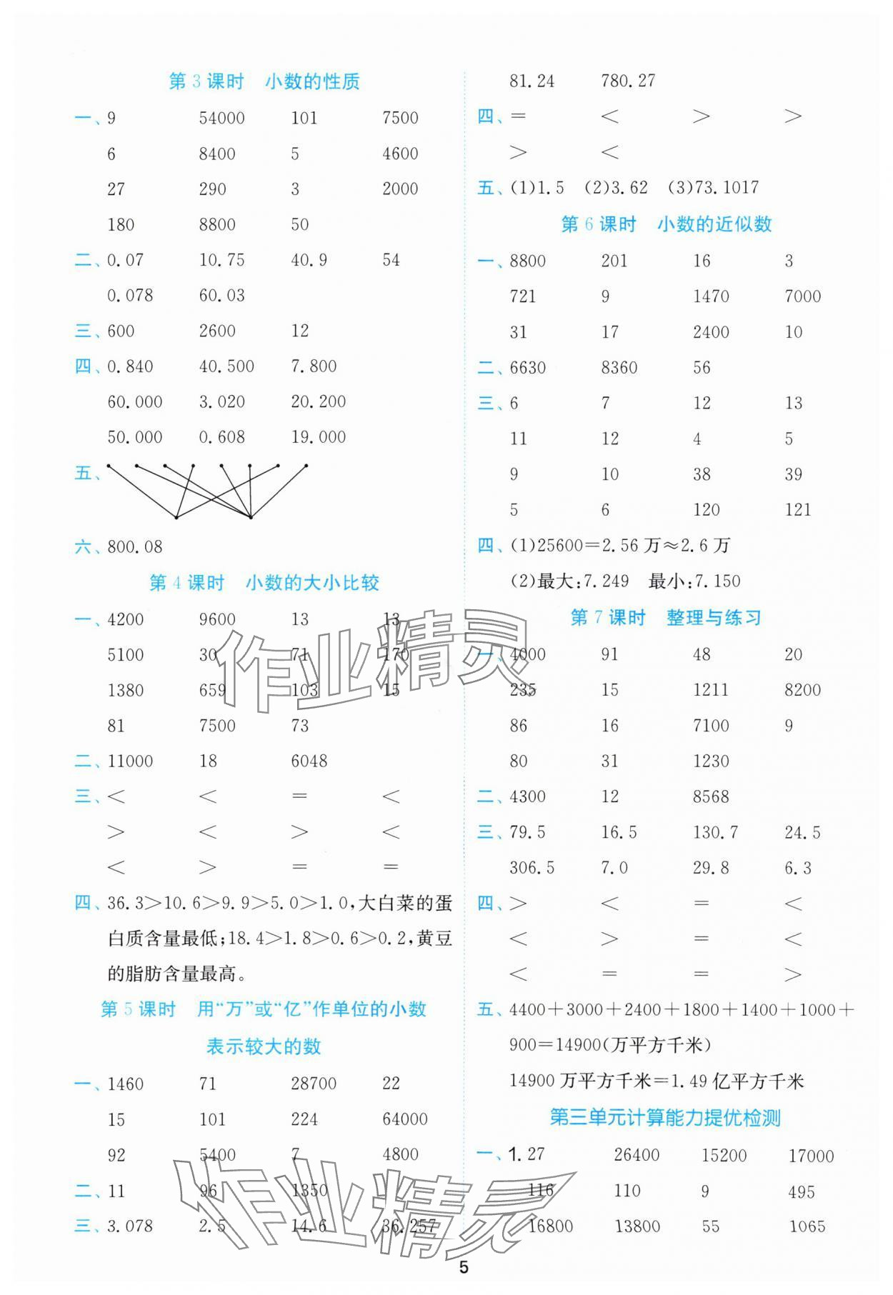 2025年實(shí)驗(yàn)班計(jì)算高手五年級(jí)數(shù)學(xué)上冊(cè)蘇教版 第5頁(yè)